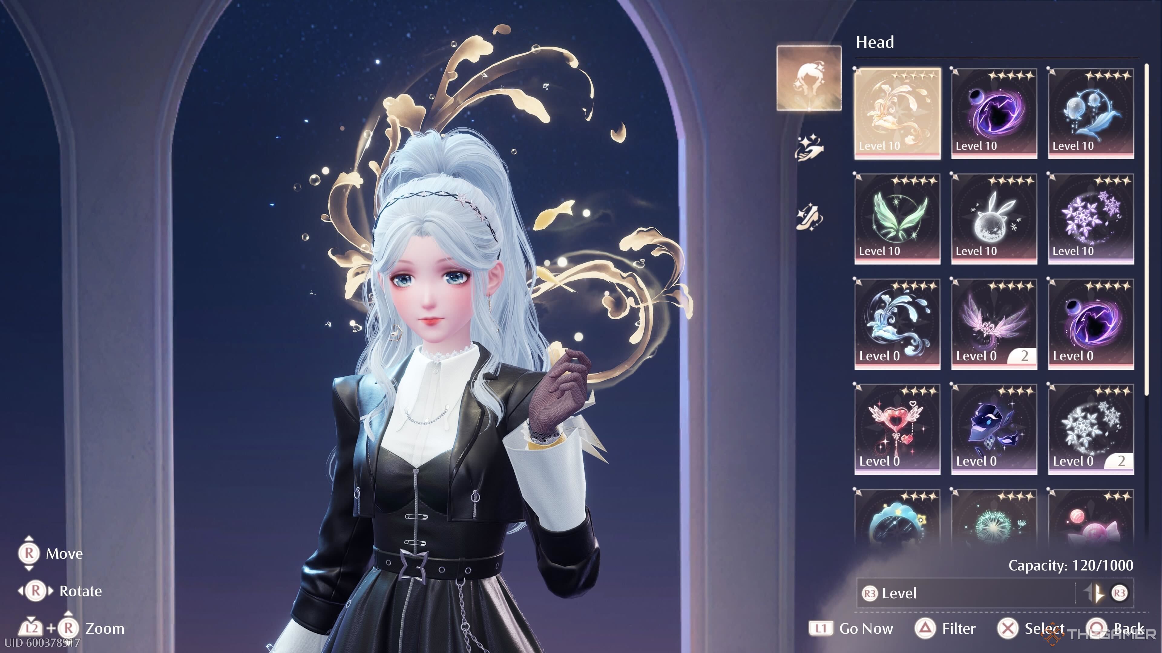 Putting a yellow head Eureka on Nikki in Infinity Nikki.