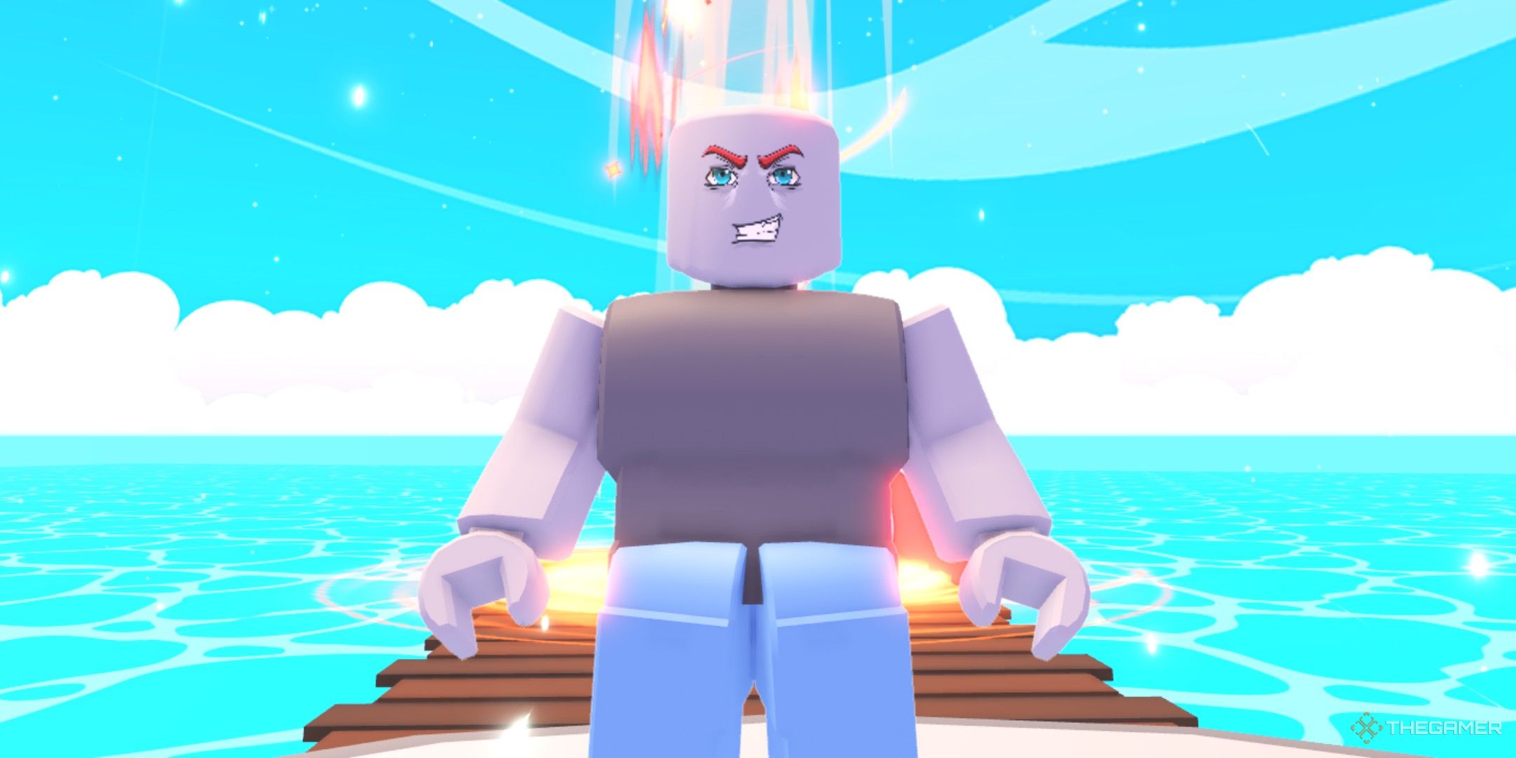 a player in Anime Waves X on Roblox