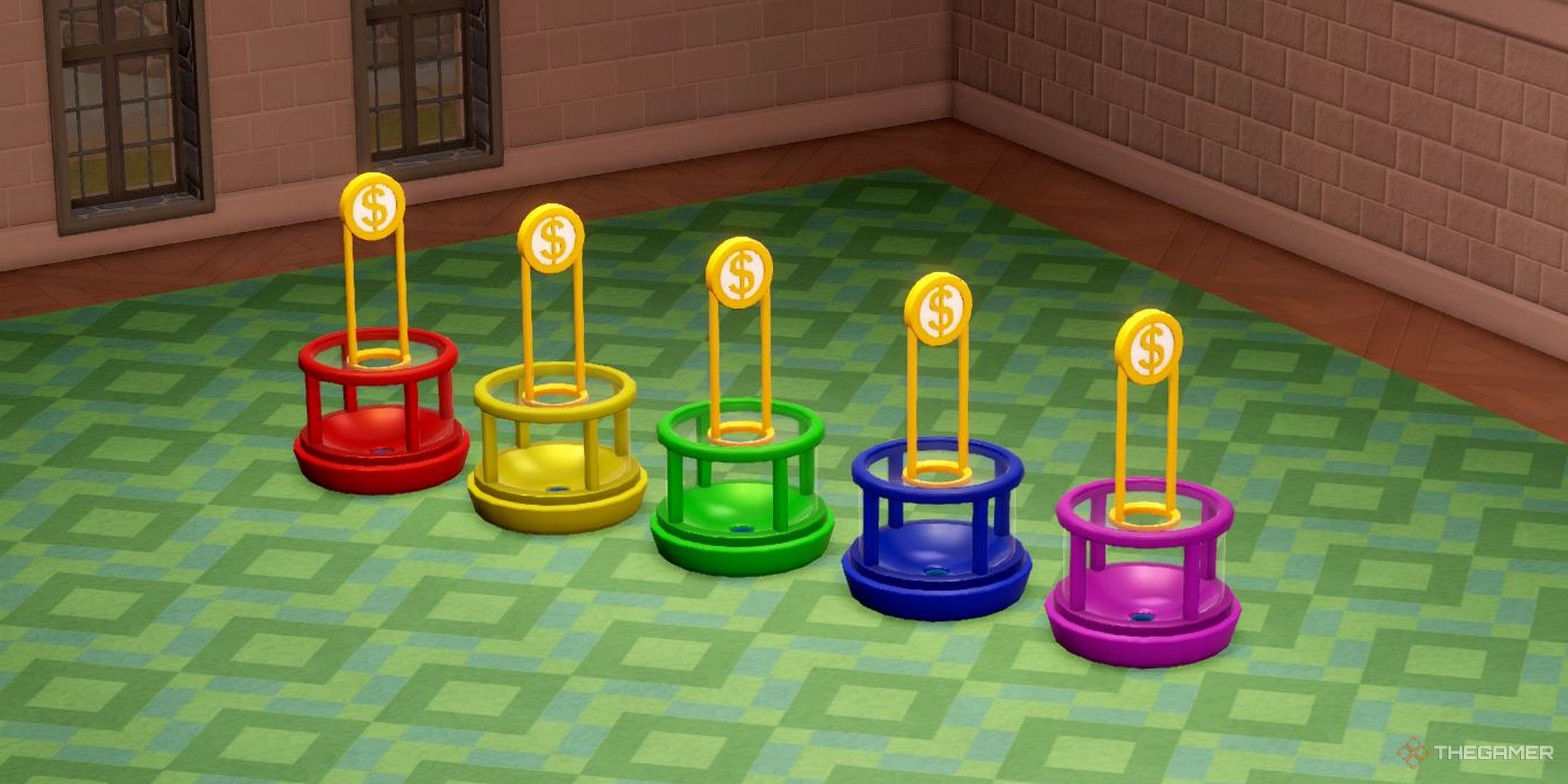 Several customized donation bins in Two Point Museum.