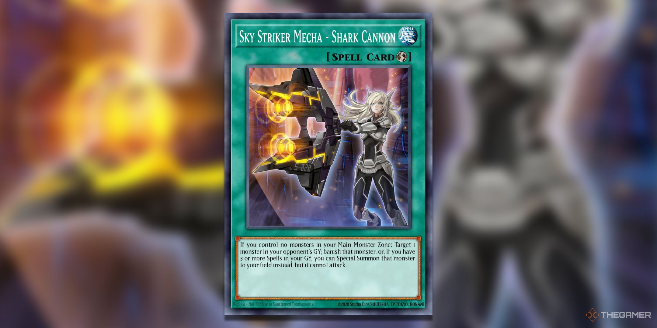Sky Striker Mecha - Shark Cannon Yu-Gi-Oh! TCG Card Art.