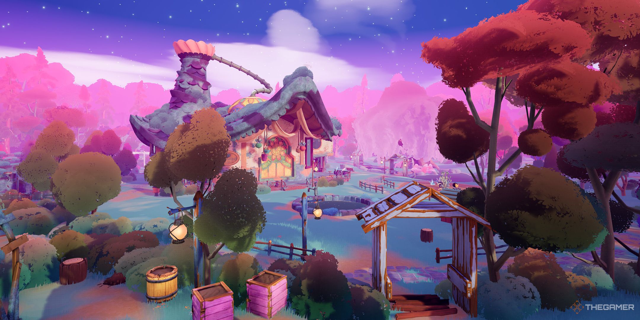 The clearing and area surrounding the Wanderstop tea shop.