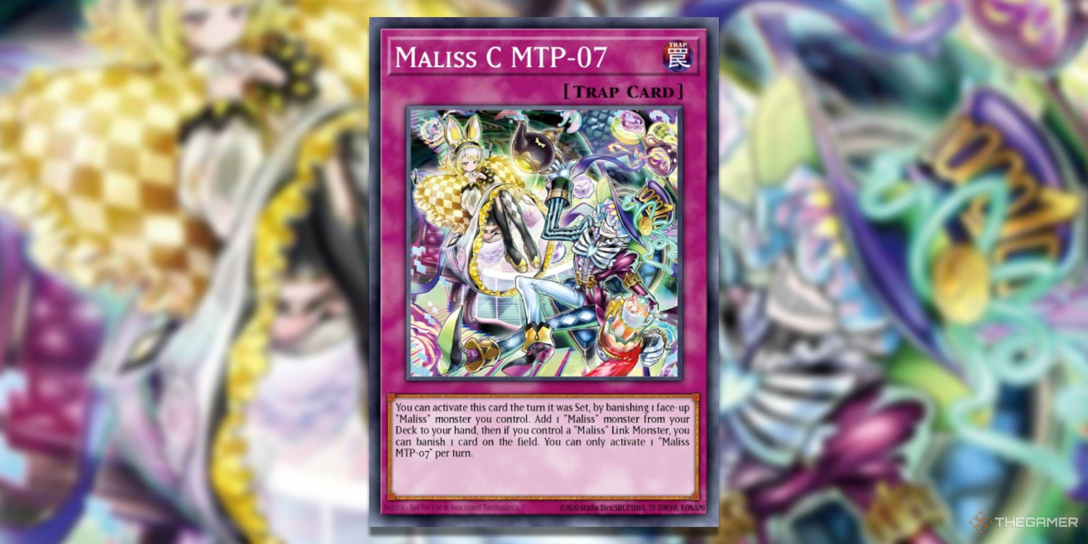 Maliss C MTP-07 Yu-Gi-Oh! TCG card with the art in the background.