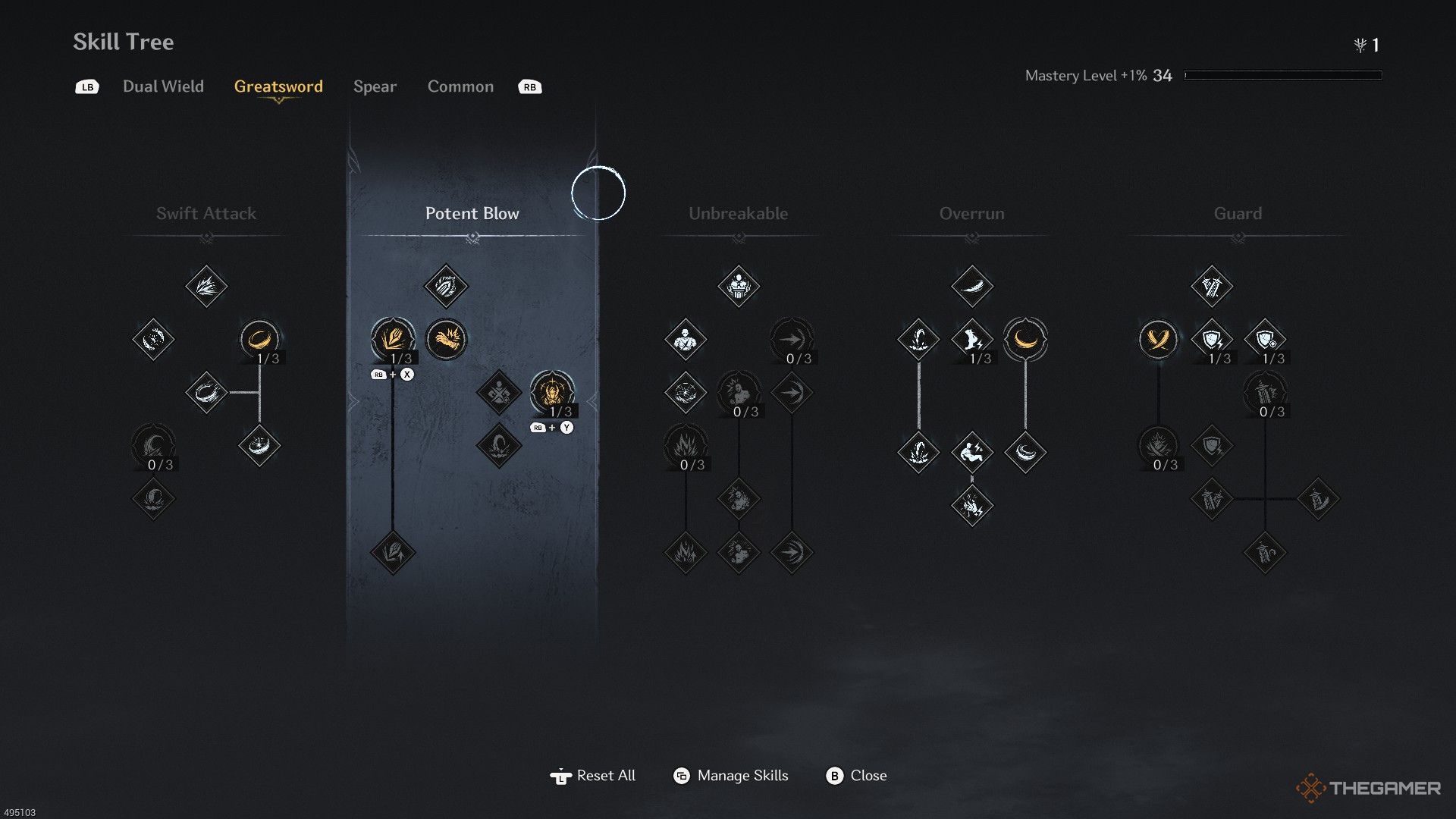 The image shows the Greatsword Skill Tree in The First Berserker: Khazan.