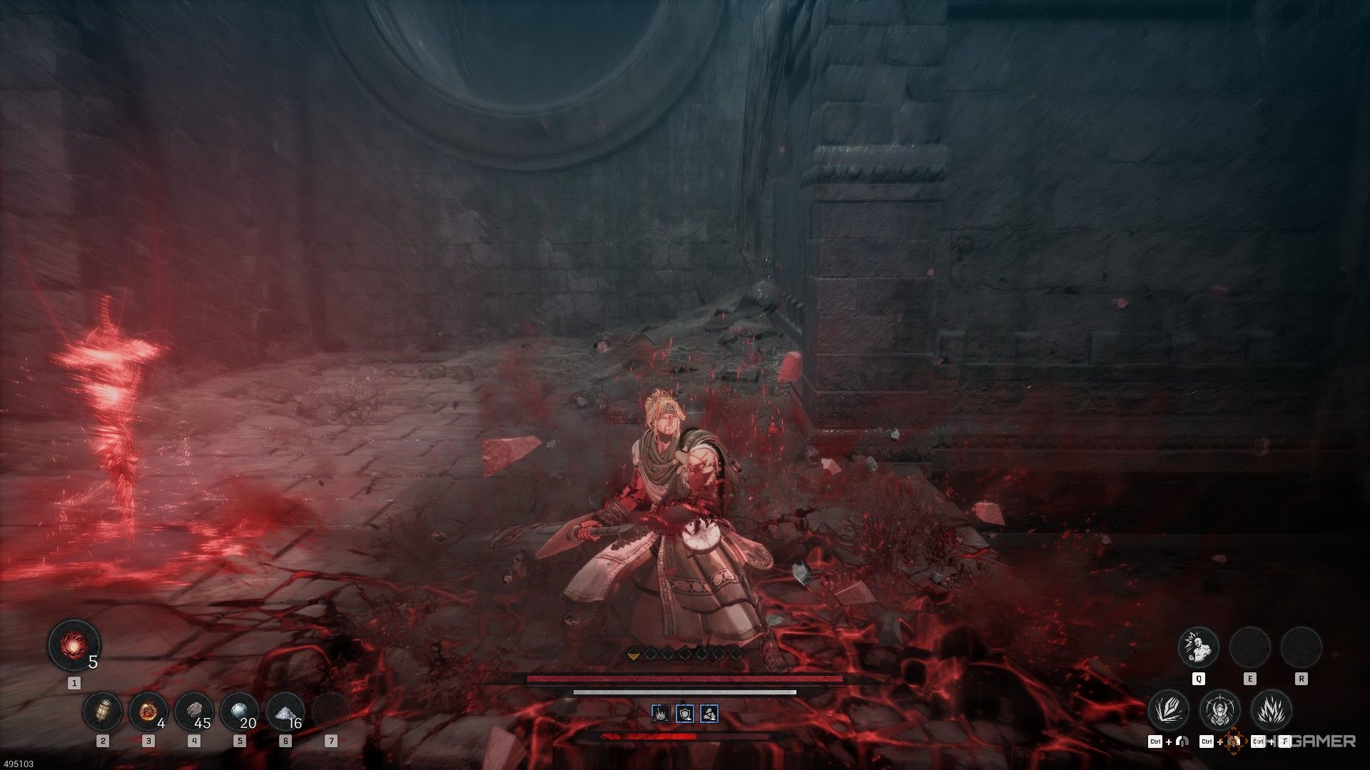 The image shows Khazan during the animation of the Warcry Greatsword Skill in The First Berserker: Khazan.