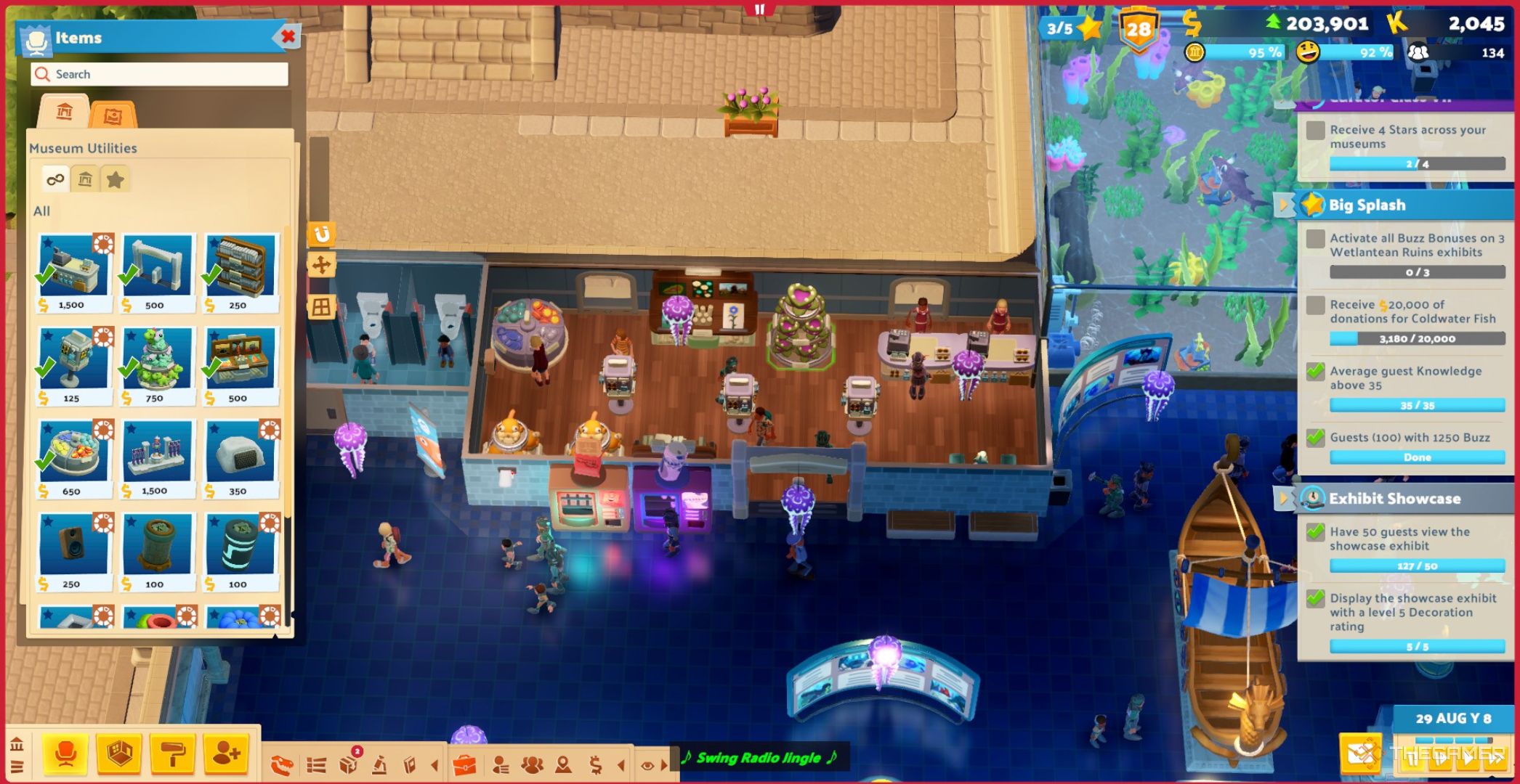 Placing a Botany Plushie Stand down in a Gift Shop with other themes in it in Two Point Museum.