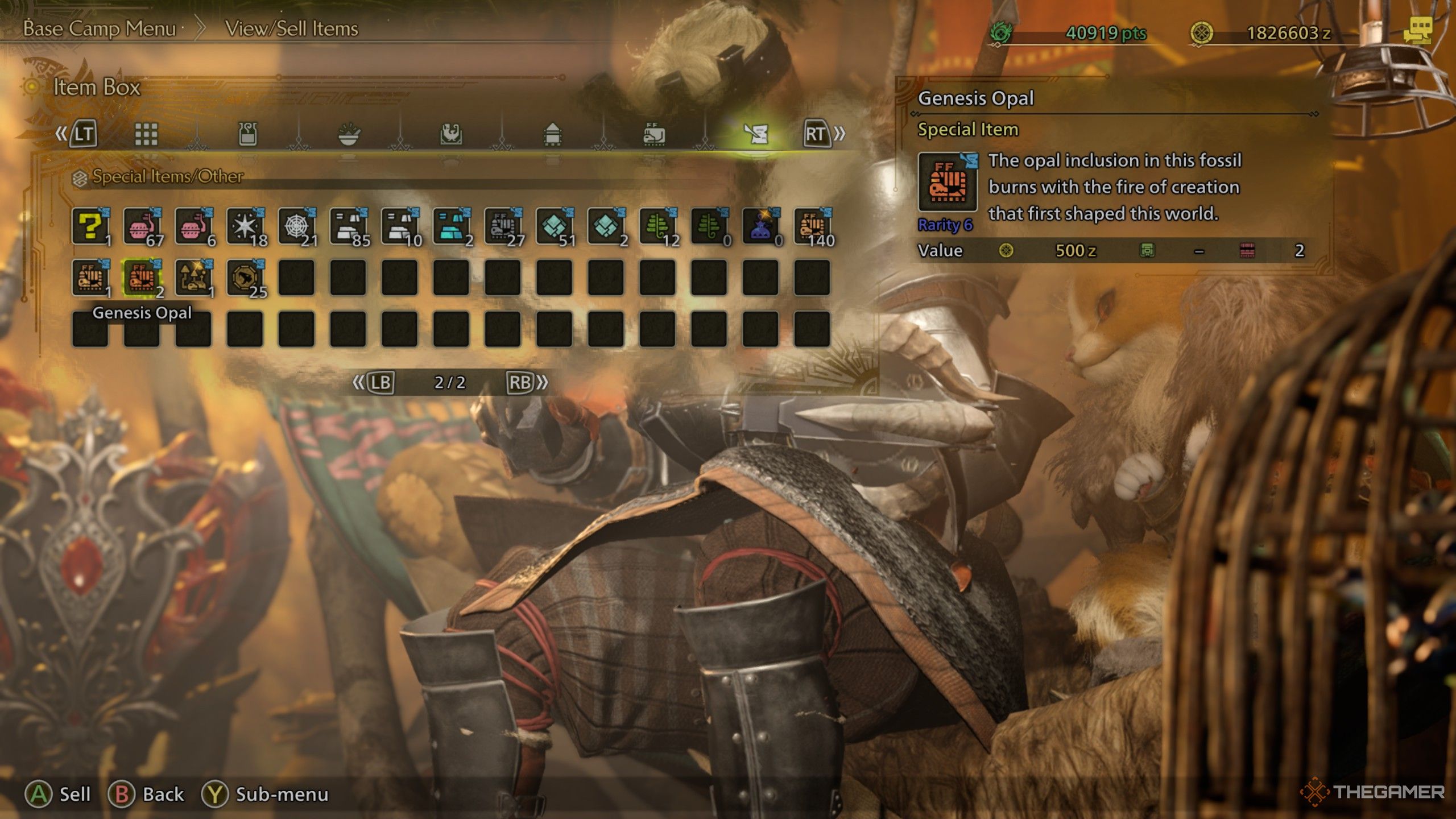 Monster Hunter Wilds inventory item large genesis opal.
