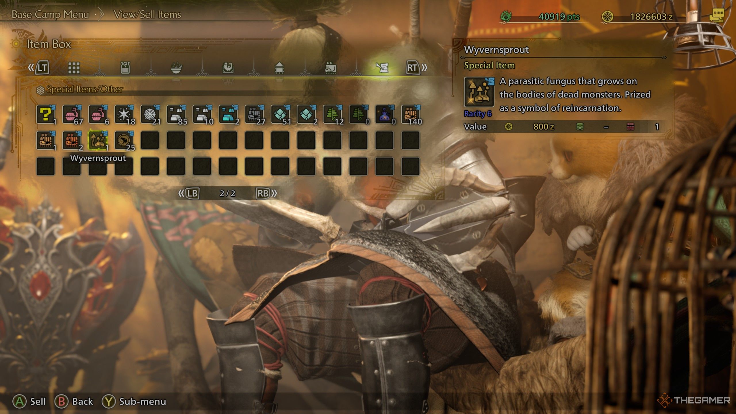 Monster Hunter Wilds inventory item large wyvernsprout.