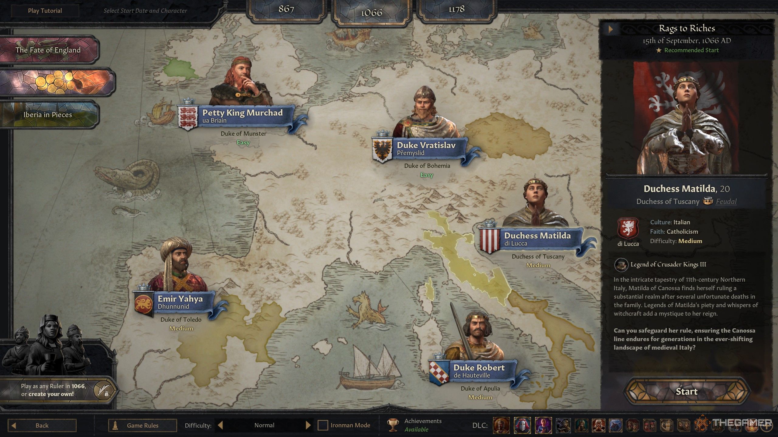 Duchess Matilda in the character selection screen of crusader kings 3.