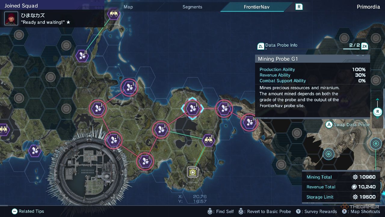 A mining probe g1 and the miranium it mines in xenoblade chronicles x definitive edition.