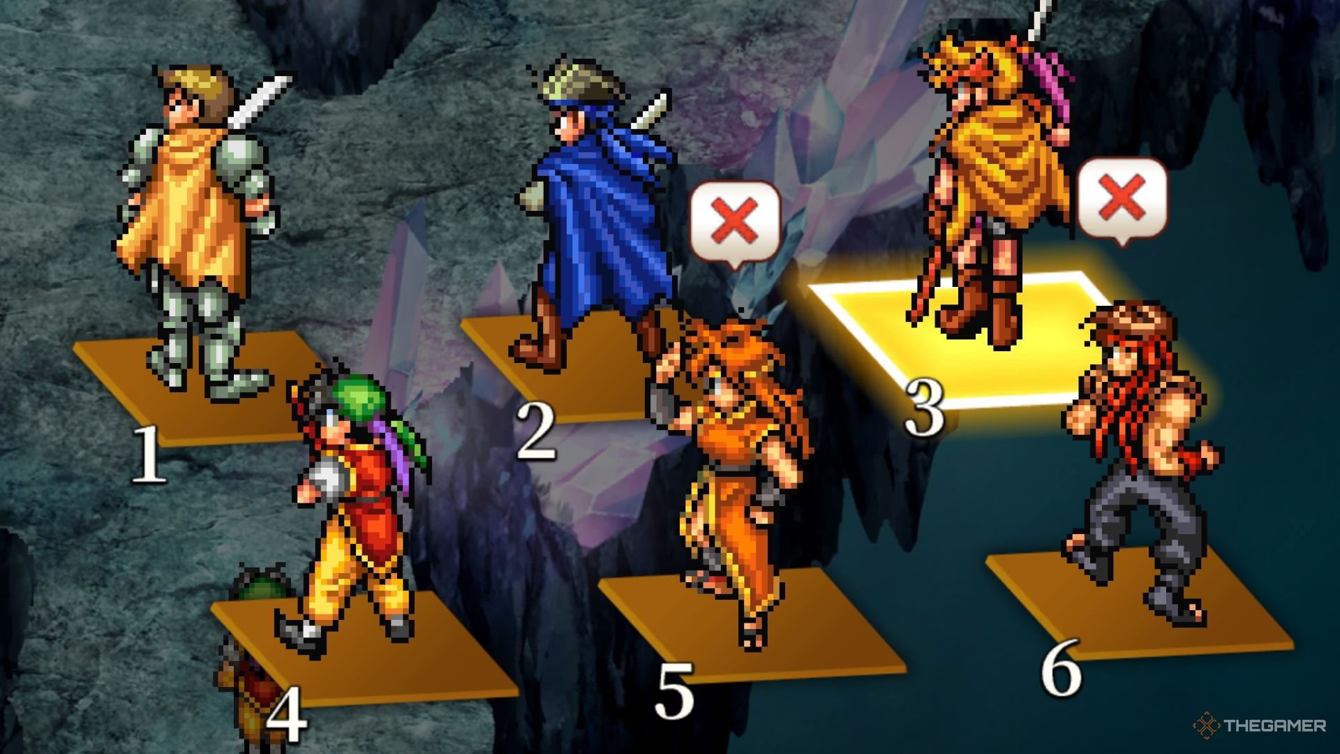 A party with Pahn and Ronnie Bell in the back row in Suikoden 1 HD Remaster.