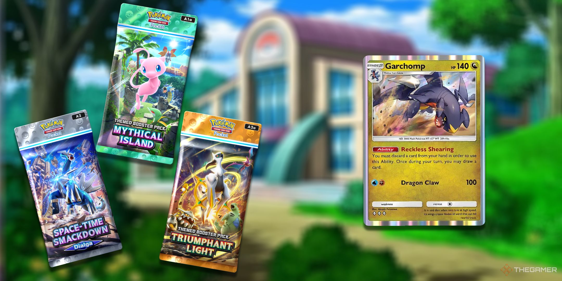 A stack of packs from Pokemon TCG Pocket next to one of the strongest non-ex Pokemon in the game.