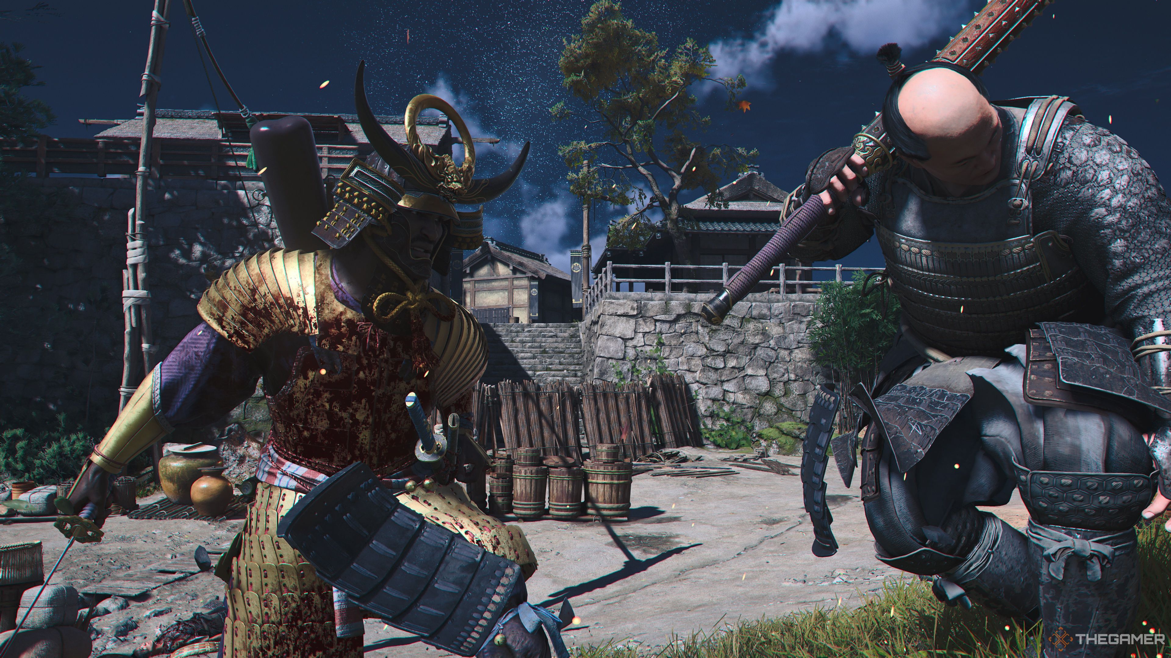 Yasuke fighting an armored foe in Assassin's Creed Shadows.