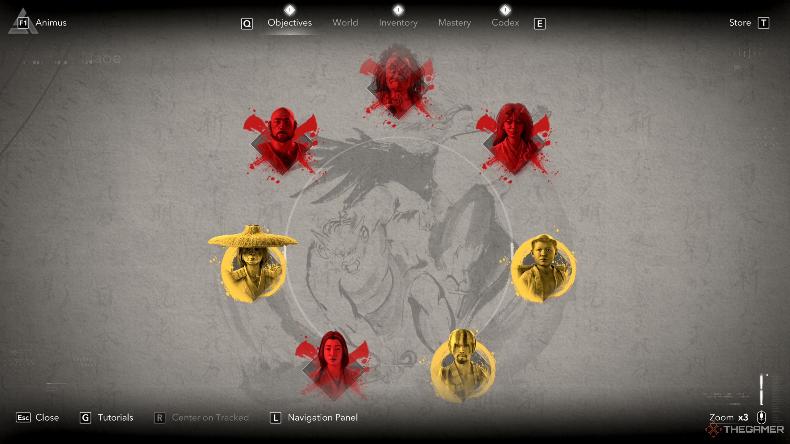 Assassin's Creed Shadows The Yokai objective screen.