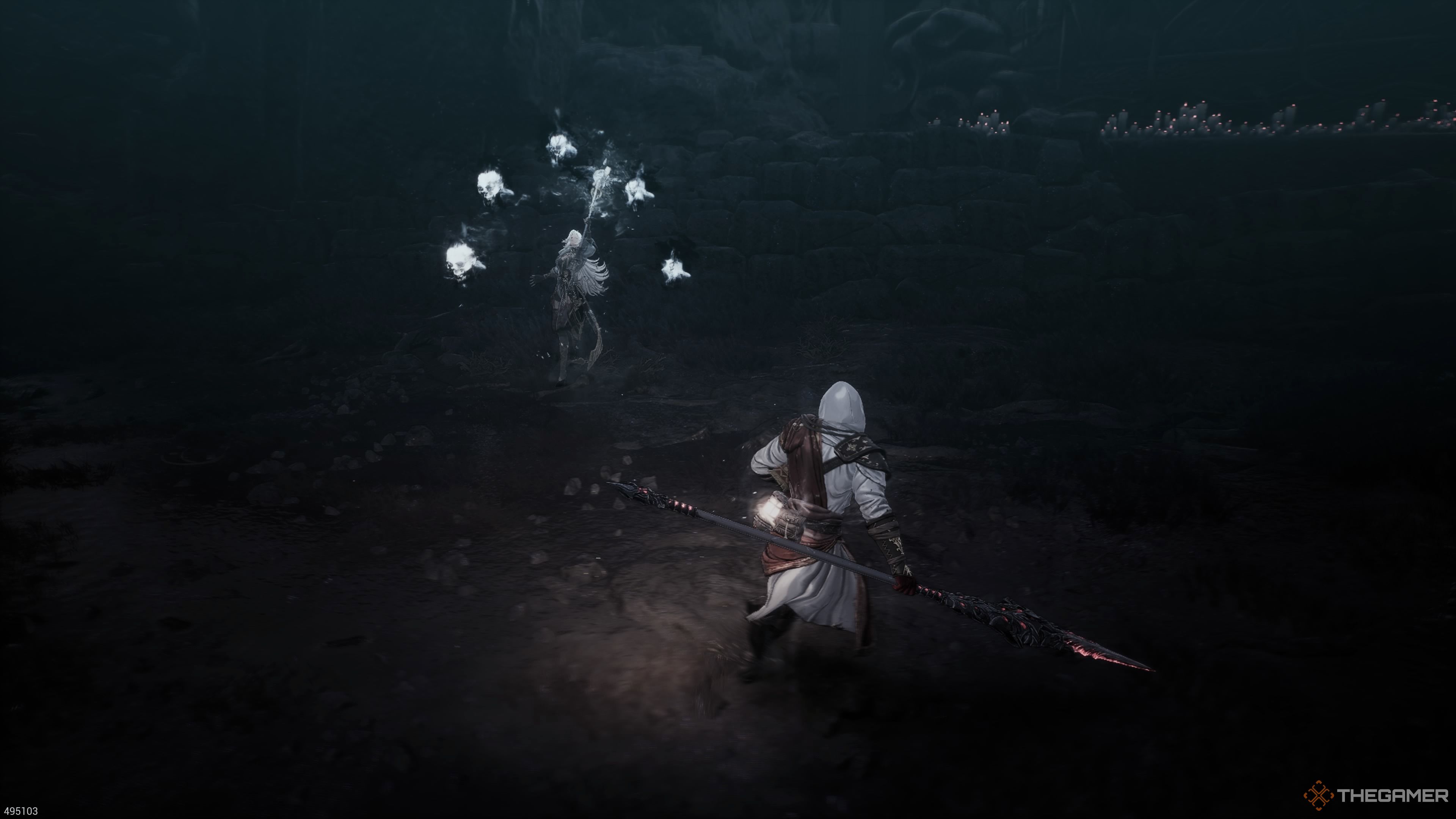 Bellerian's skull Projectile spell in The First Berserker Khazan.