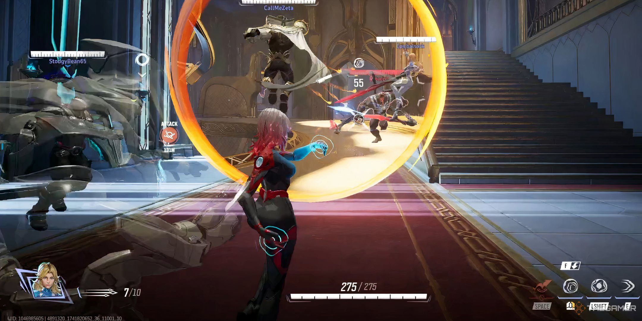 The Invisible Woman in front of a Doctor Strange portal in Marvel Rivals. 