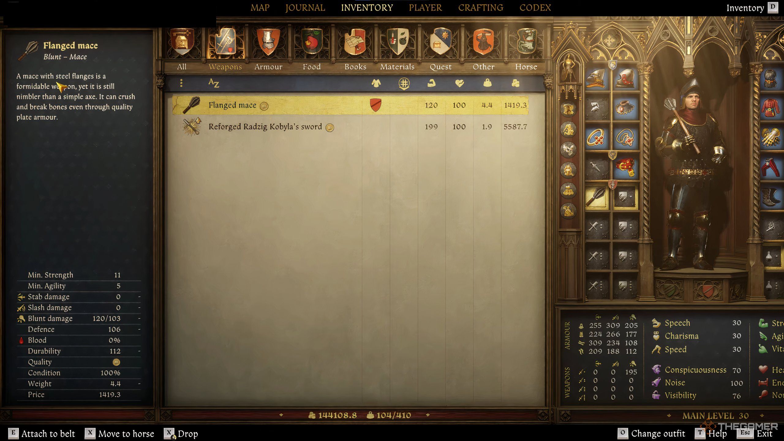 Examing the flanged mace in kingdom come deliverance 2.