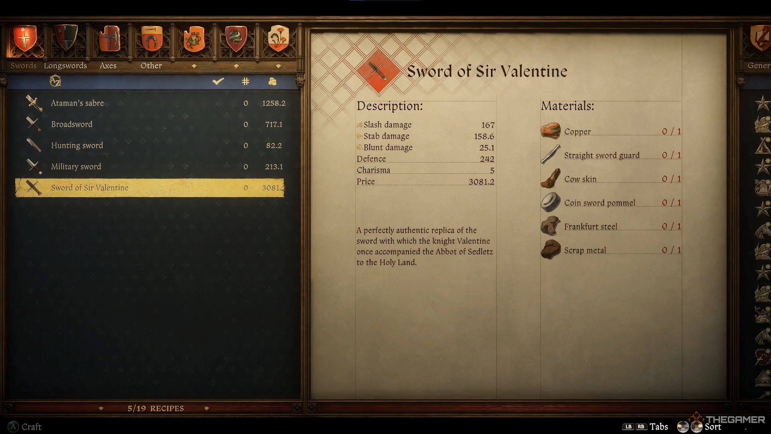 Examing the sword of sir valentine in kingdom come deliverance 2.