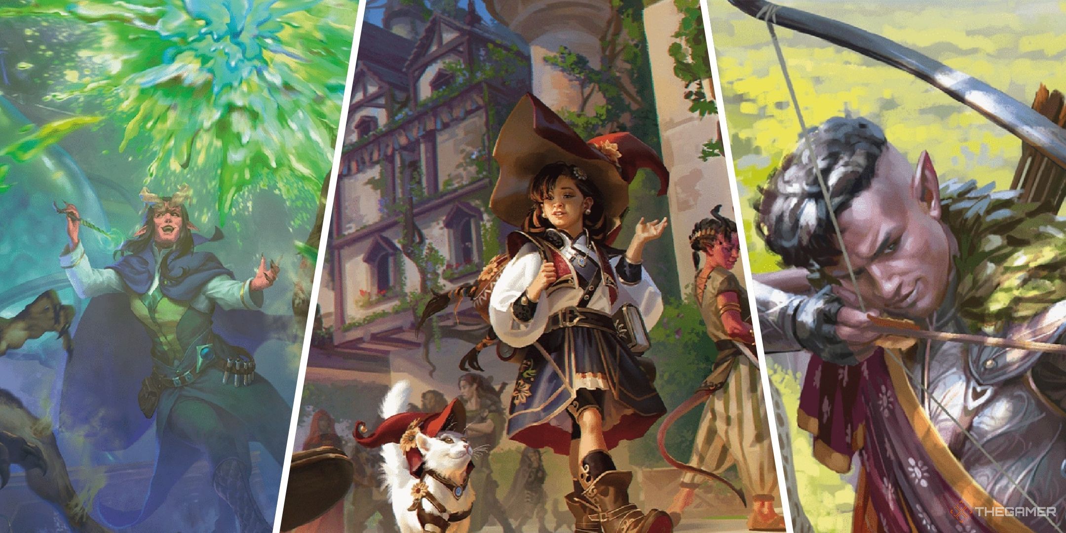 Dungeons & Dragons image showing a sorcerer, wizard and ranger.