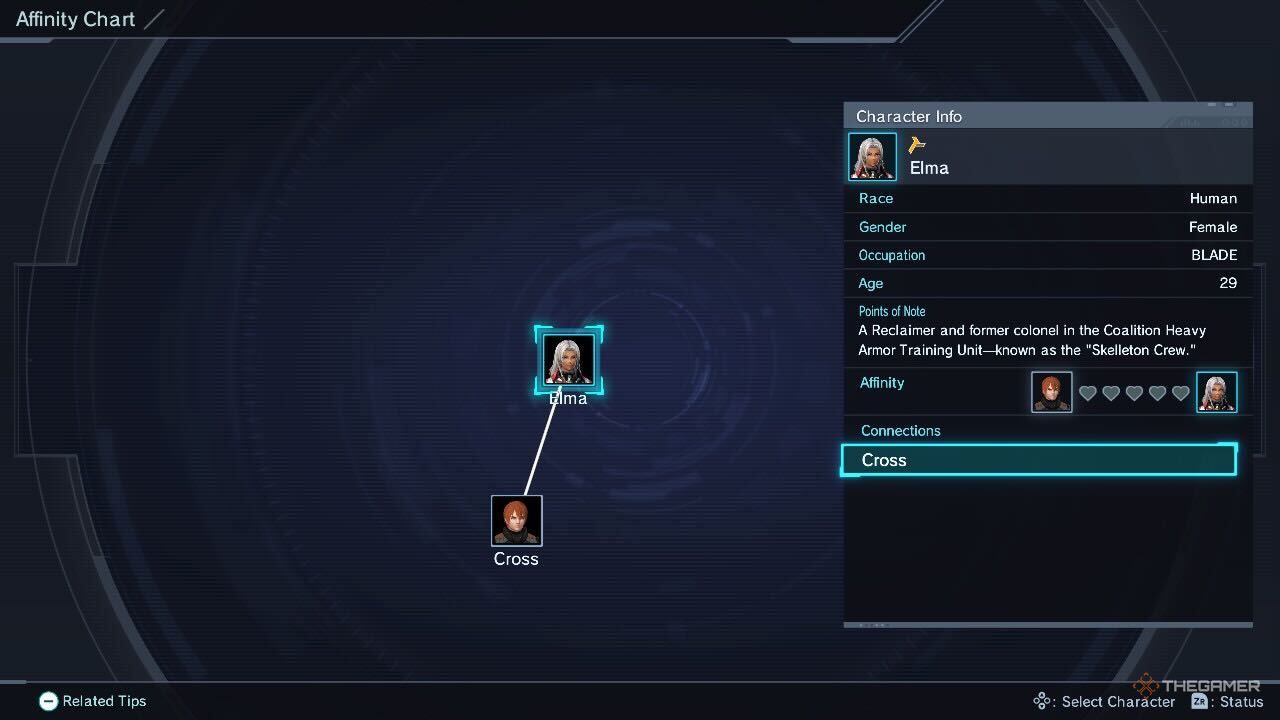 The very beginning of the Affinity Chart in Xenoblade Chronicles X: Definitive Edition