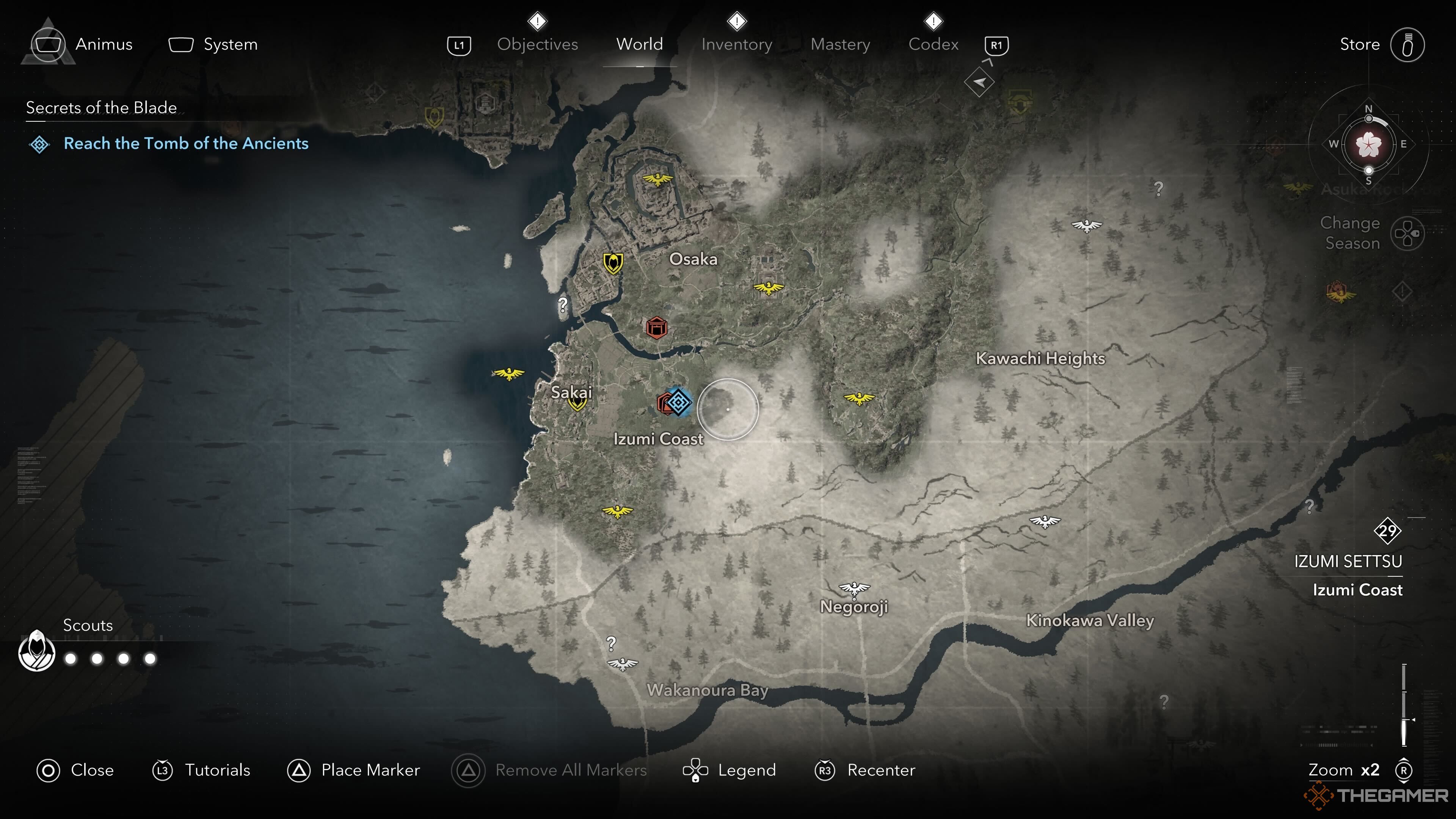 The location of the Secrets of the Blade mission in Assassin's Creed Shadows.