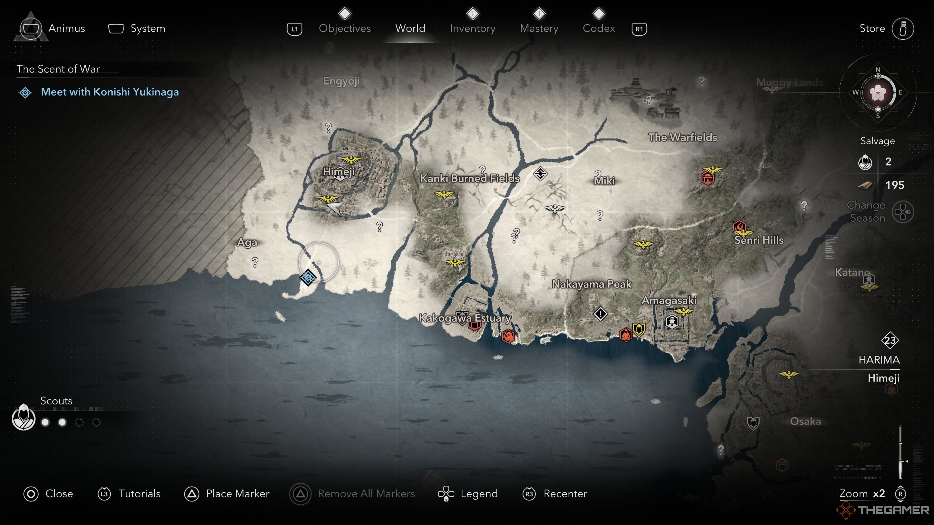 The start of the Scent of War quest in Assassin's Creed Shadows.