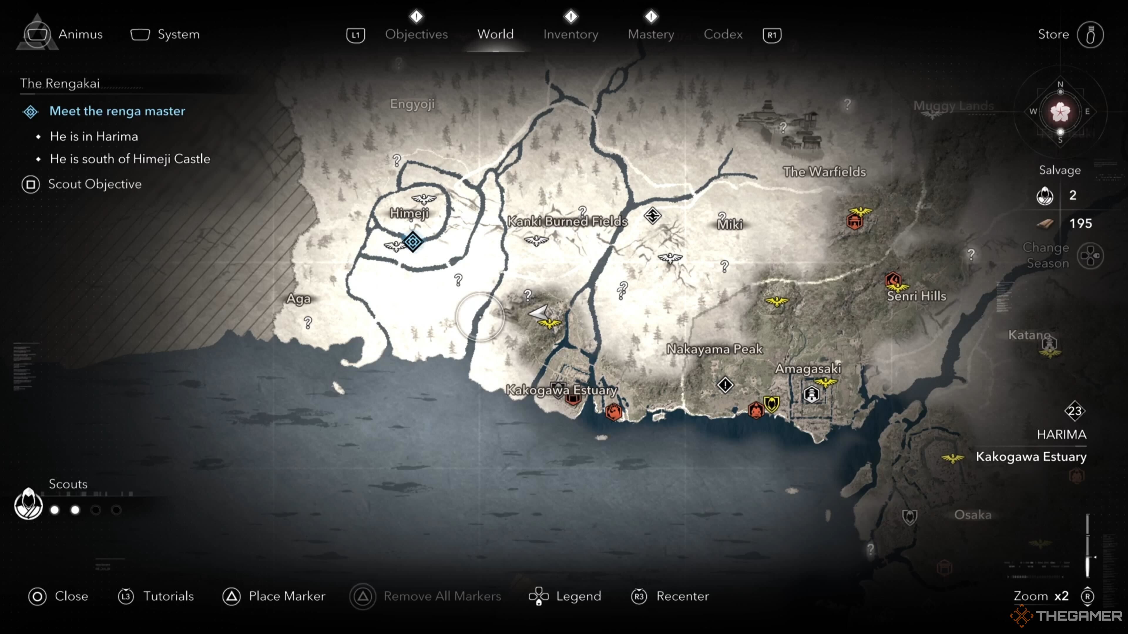 The location of The Rengakai mission in Assassin's Creed Shadows.