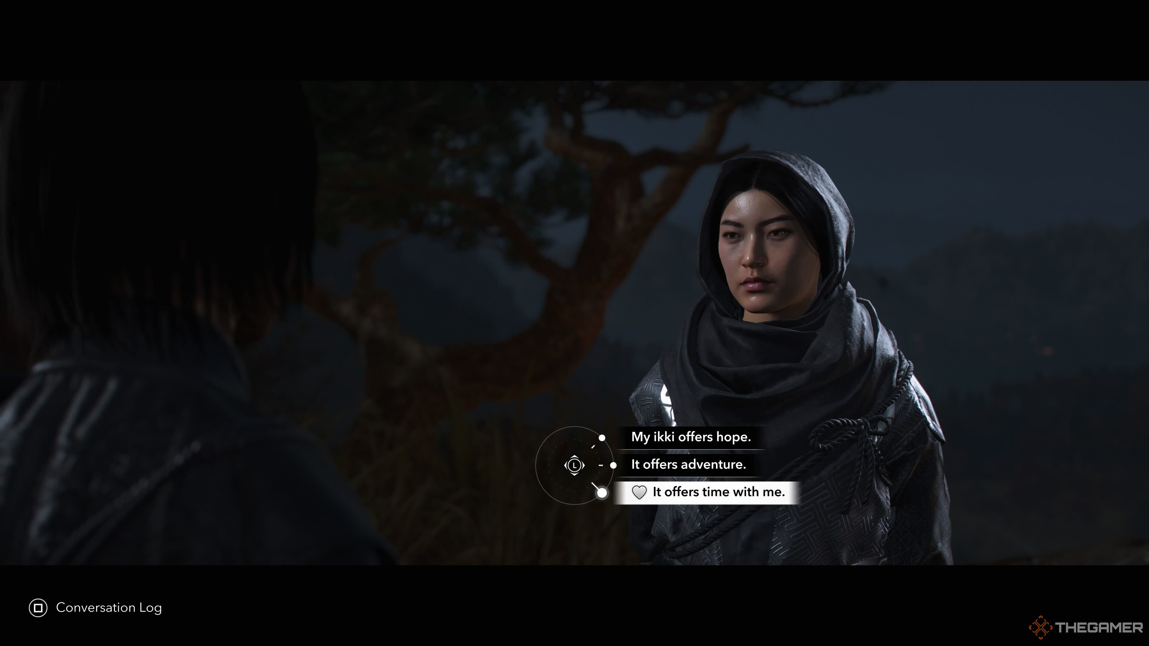 Naoe flirting with Katsuhime in A Letter From Katsuhime, Assassin's Creed Shadows.