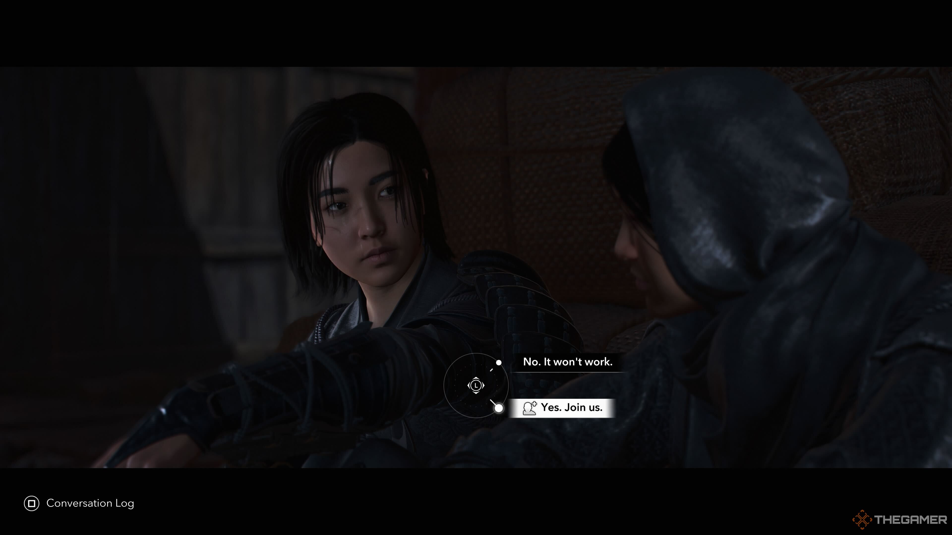 Naoe accepting Katsuhime into the creed in Assassin's Creed Shadows.