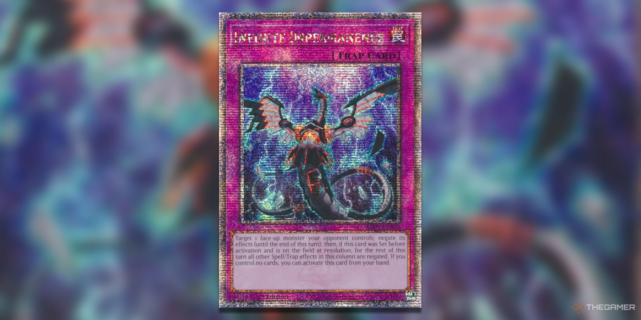 Infinite Impermanence Quarter Century Secret Rare from Yu-Gi-Oh! TCG 25th Anniversary Rarity Collection.