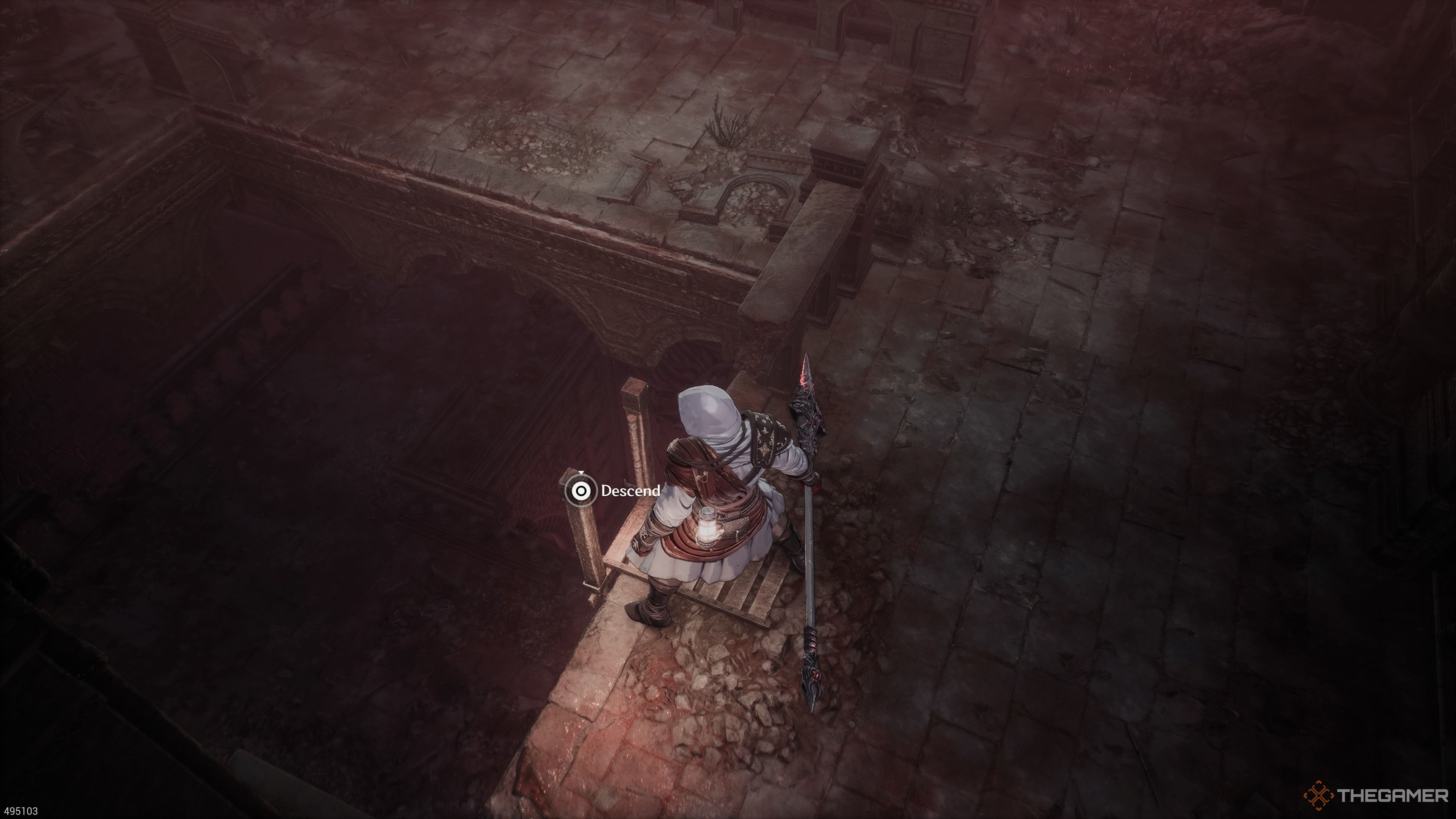 Kicking the ladder down in the Why Have You Forsaken Us Stage in The First Berserker Khazan.
