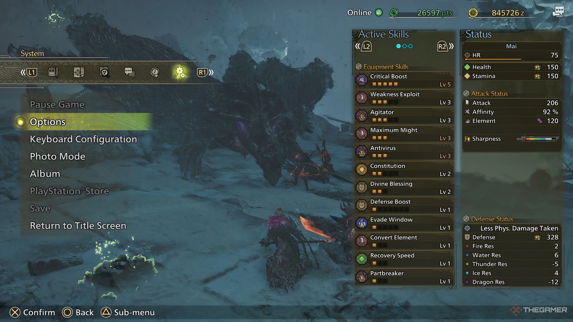 Long Sword Affinity showcase against Gore Magala in Monster Hunter Wilds.