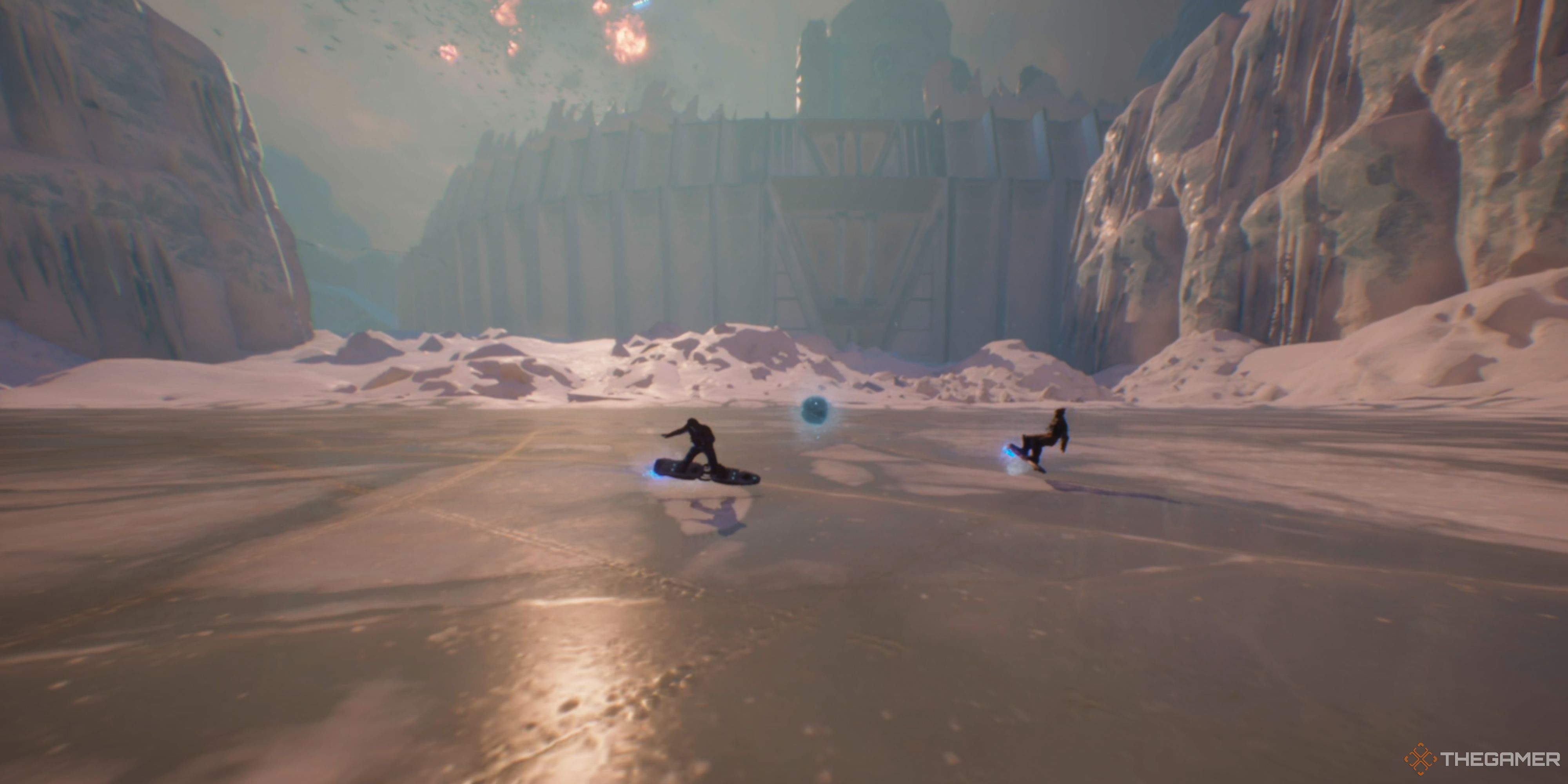 Mio and Zoe snowboarding in Split Fiction