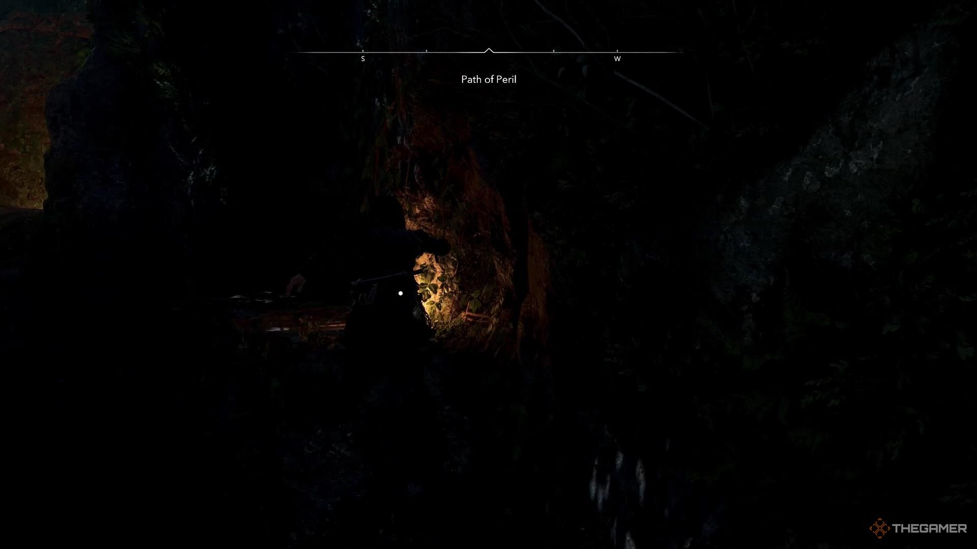 Naoe leaps to a small cliff with a candle in Assassin's Creed Shadows.