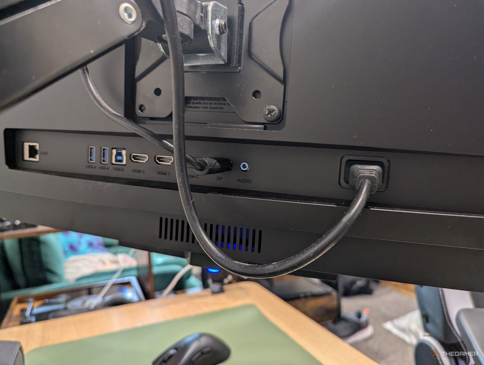The inputs on the Innocn 5K2K Gaming Monitor.