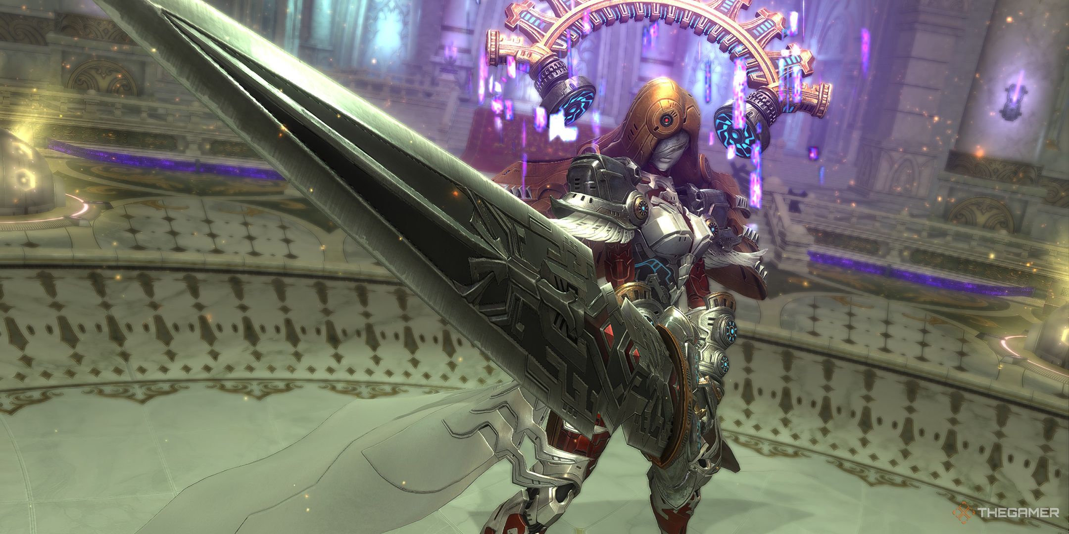 Zelenia wielding her sword before the Recollection Trial in Final Fantasy 14.