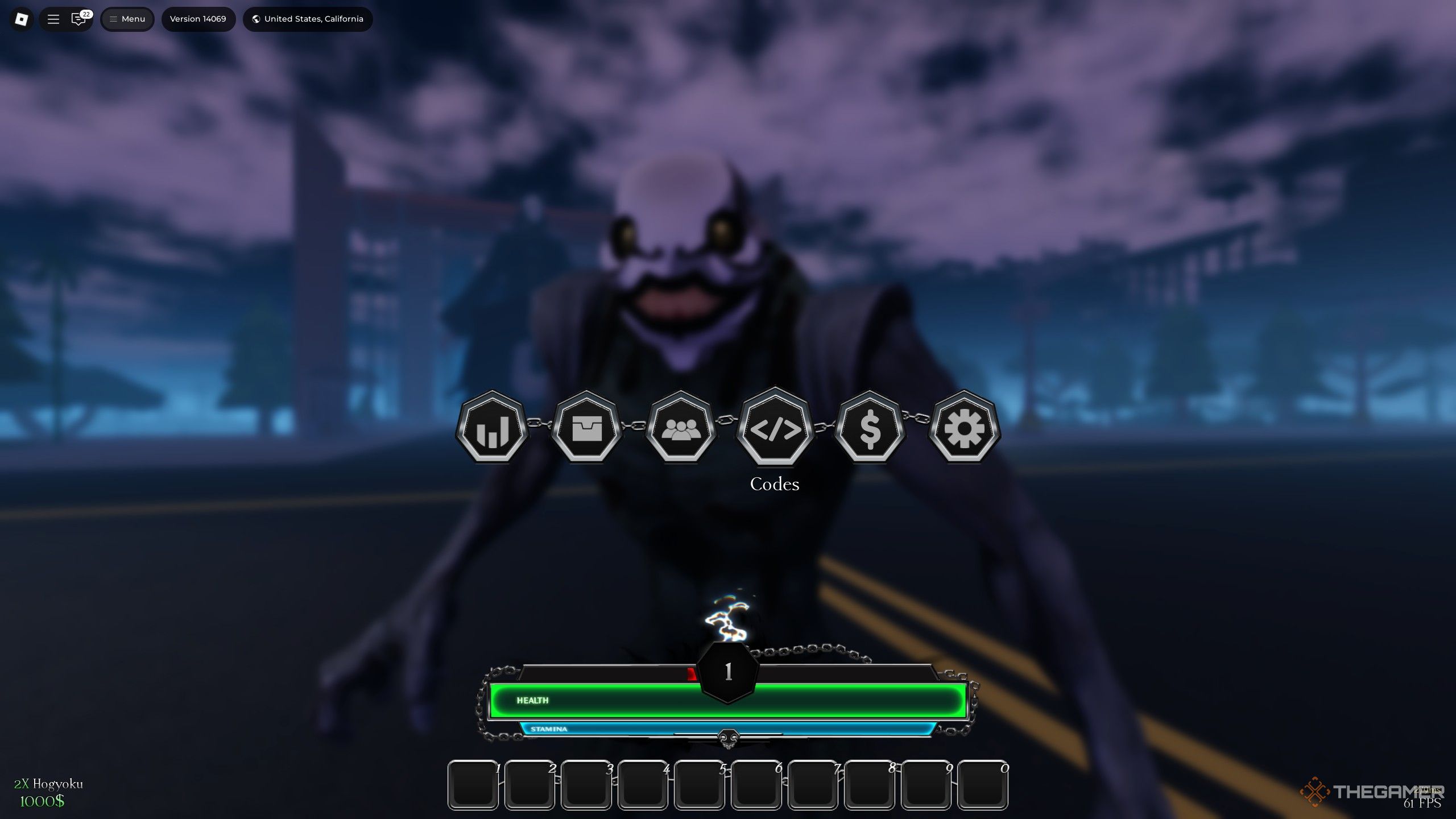 the menu in Hollow Era on Roblox