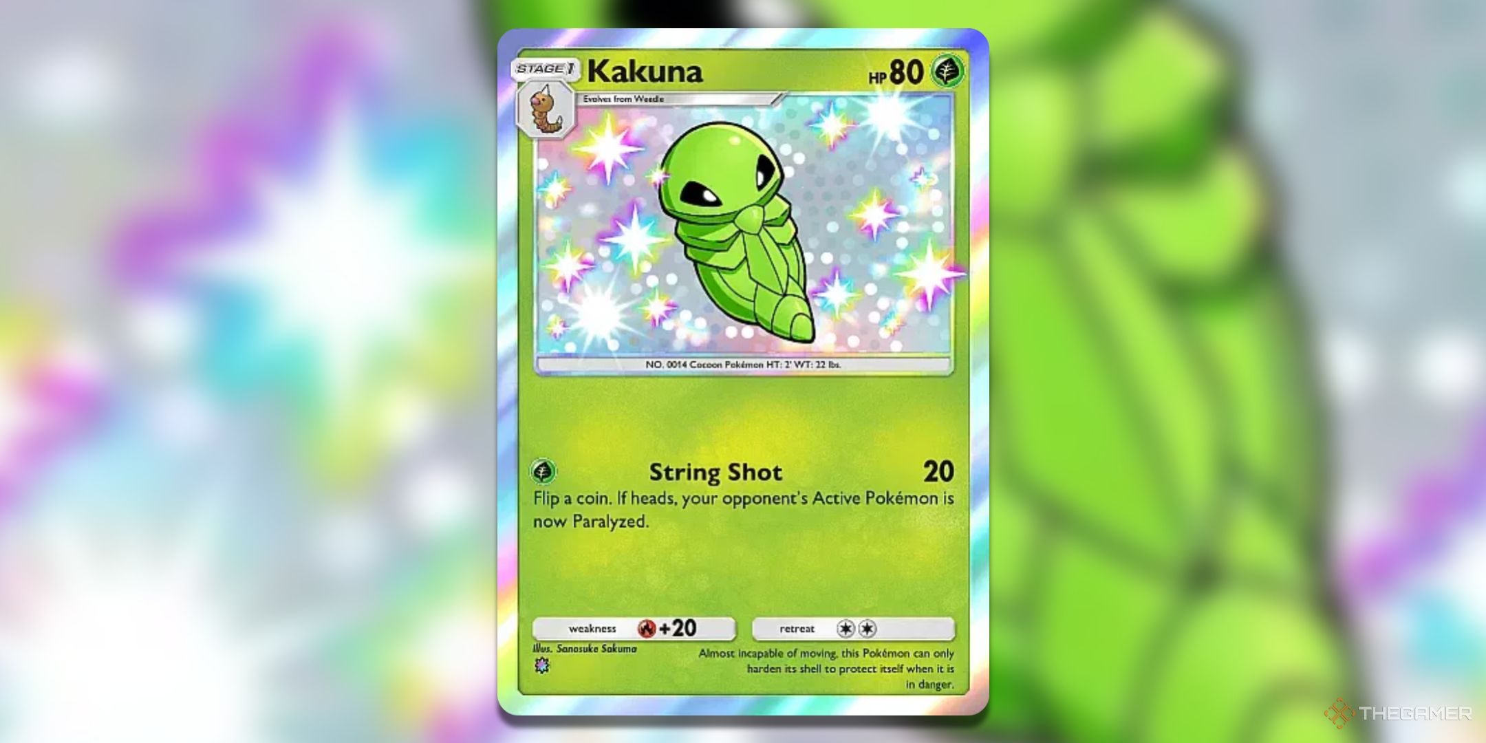 Shiny Kakuna Pokemon TCG Pocket Shining Revelry Card Art.