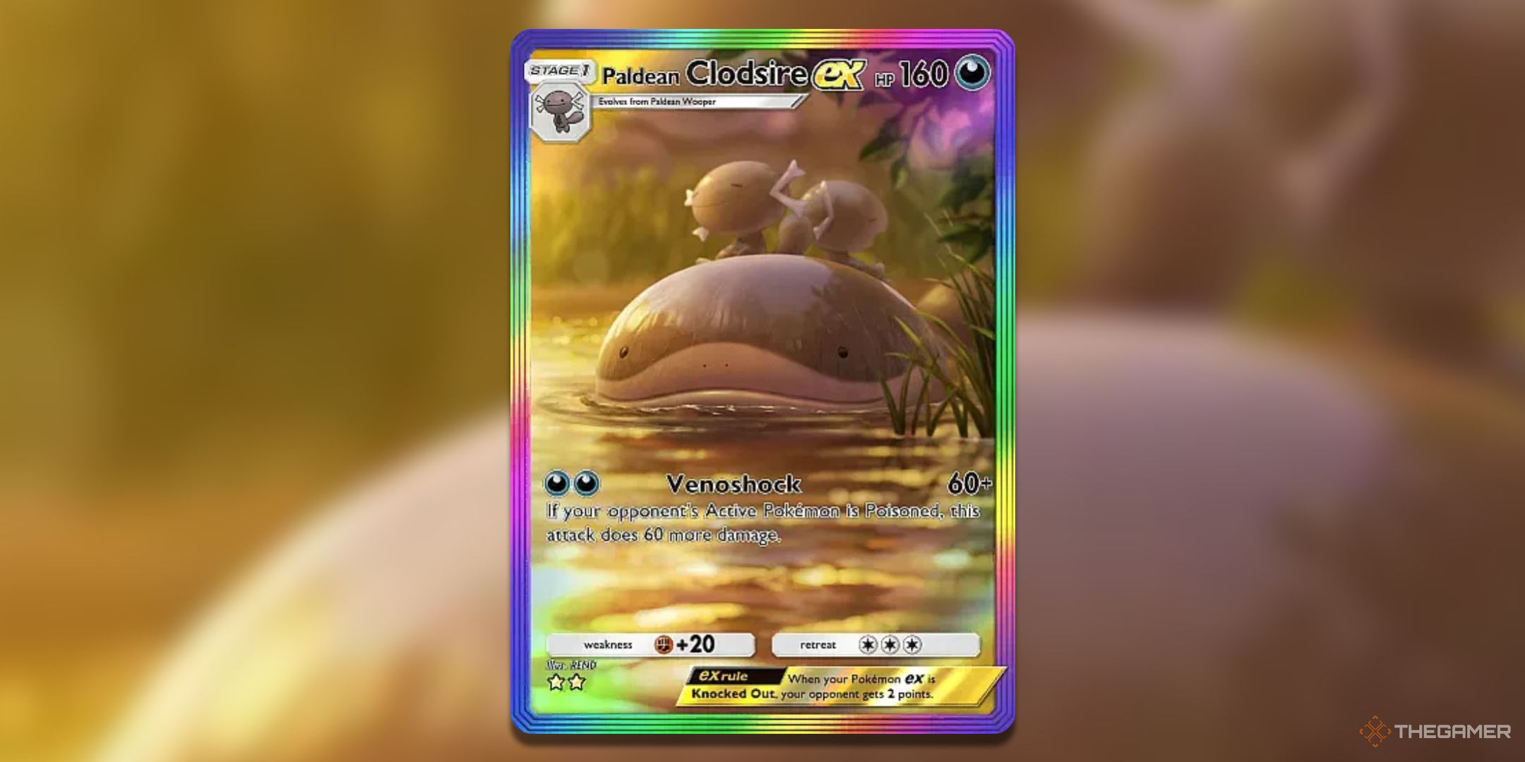 Special art rare Paldean Clodsire ex Pokemon TCG Pocket Shining Revelry Card Art.