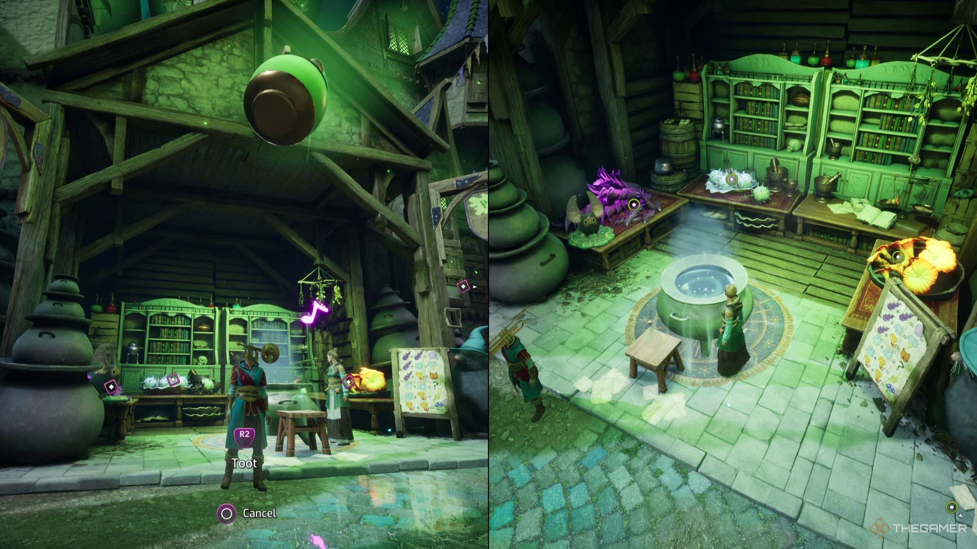 Mio turns into a trumpet creature after drinking a potion in Split Fiction. 