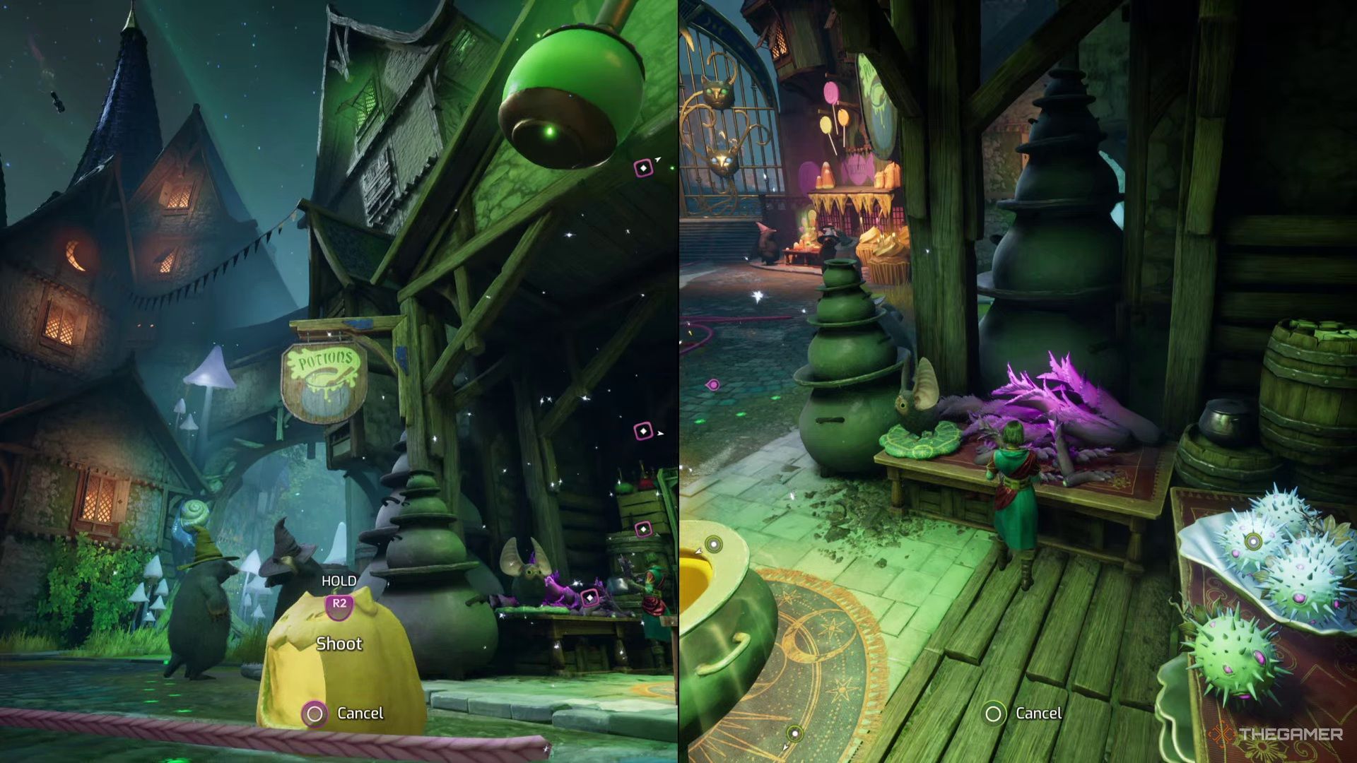 The player transforms into a cat pumpkin after drinking a potion in Split Fiction. 