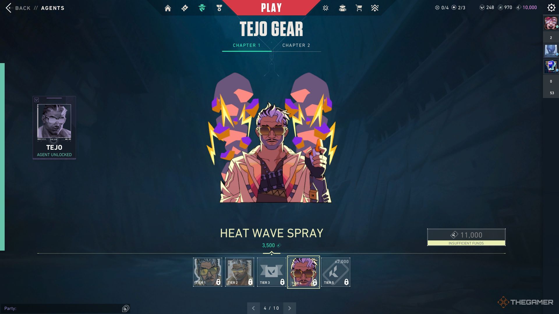 The 'Heat Wave' Spray From Tejo's Agent Contract in Valorant.