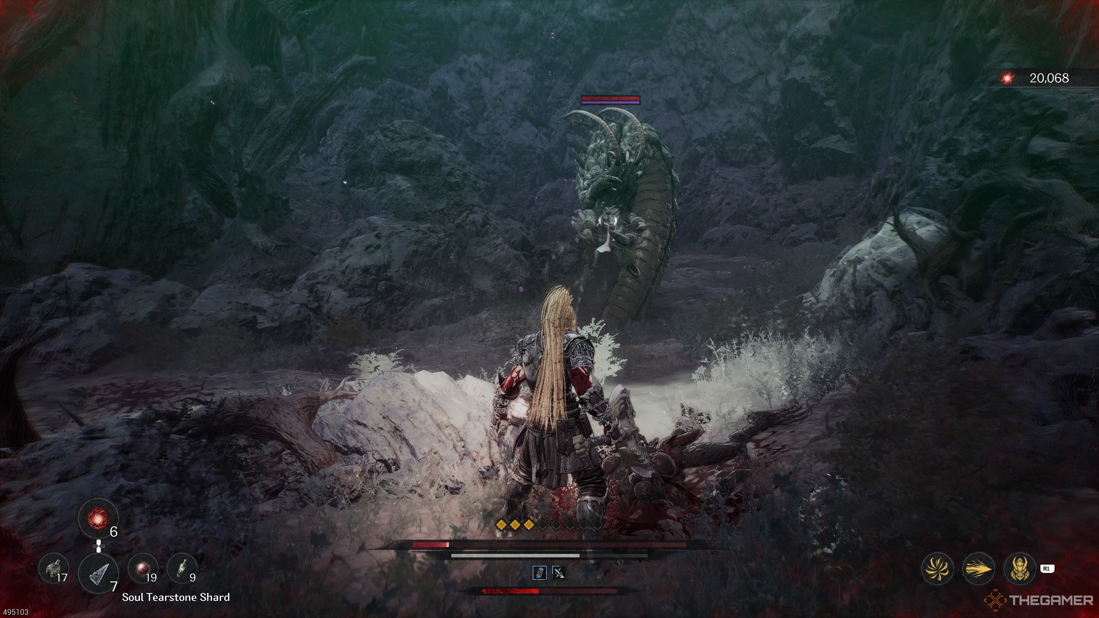 The Crypt Devourer in the Hermit Mountains in The First Berserker Khazan.