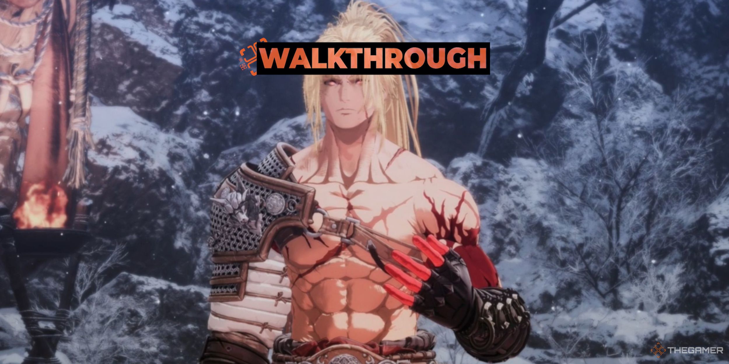 Khazan standing in the snow with his possessed body via Blade Phantom in The First Berserker: Khazan.