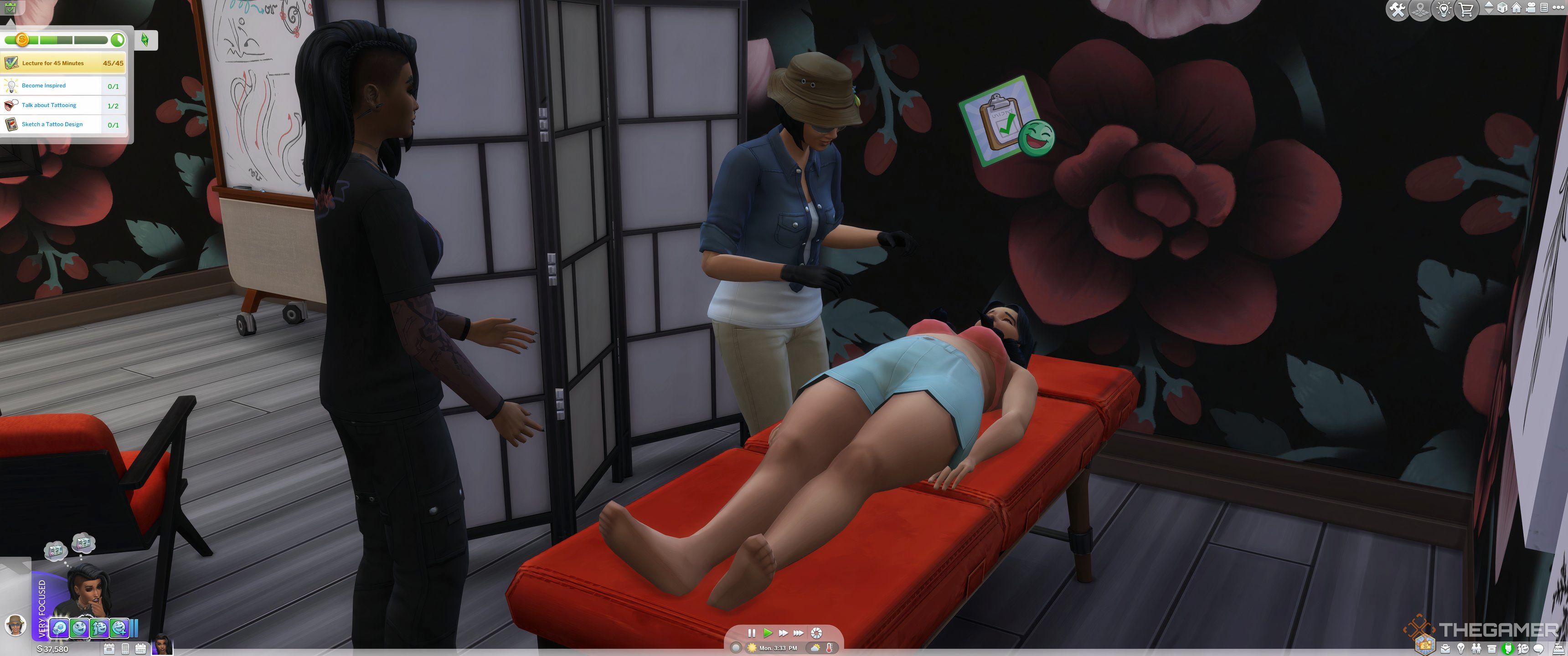 The Sims 4 Businesses and Hobbies A Sim mentoring tattooing