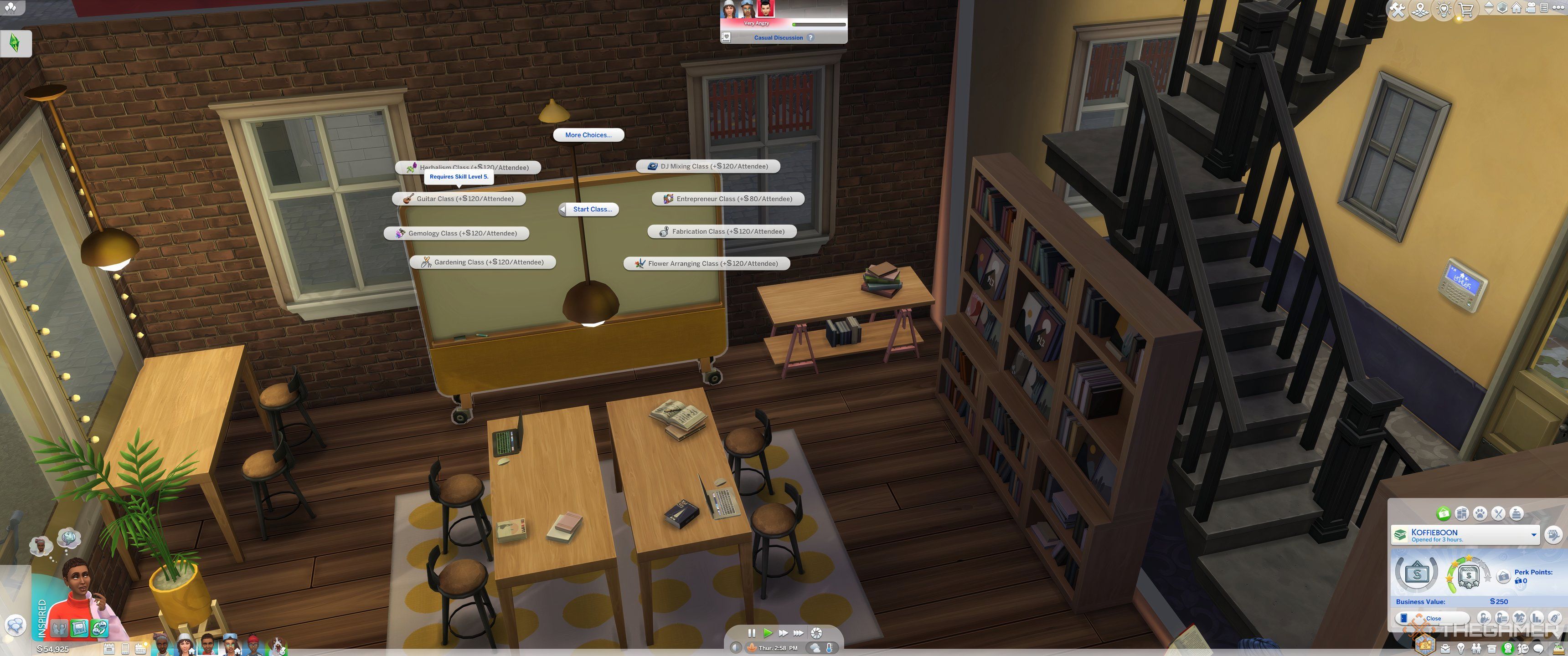 The Sims 4 Businesses and Hobbies greyed out skills in lecture menu