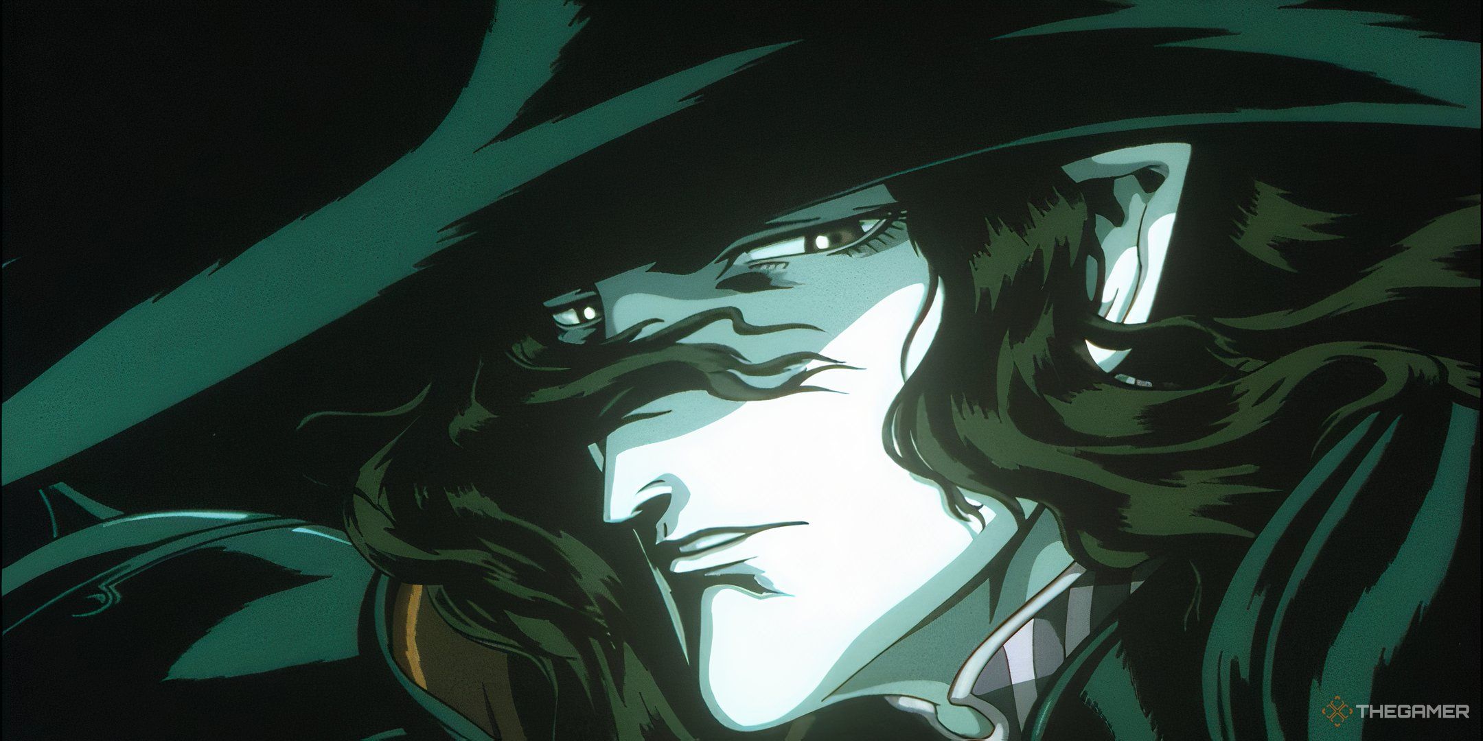 A close-up of bounty hunter D from the movie Vampire Hunter D: Bloodlust.