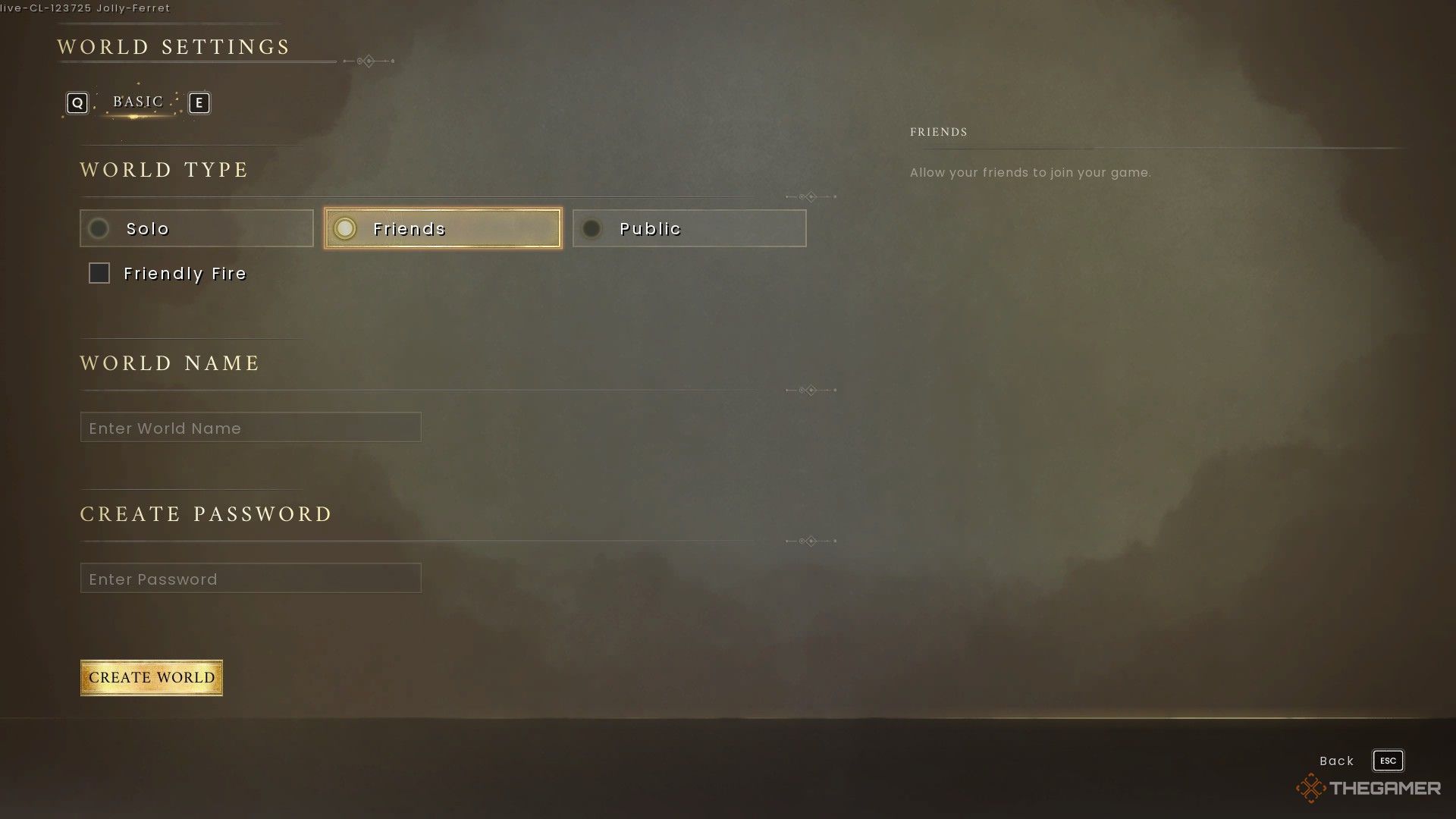 The World Settings menu in Runescape: Dragonwilds.