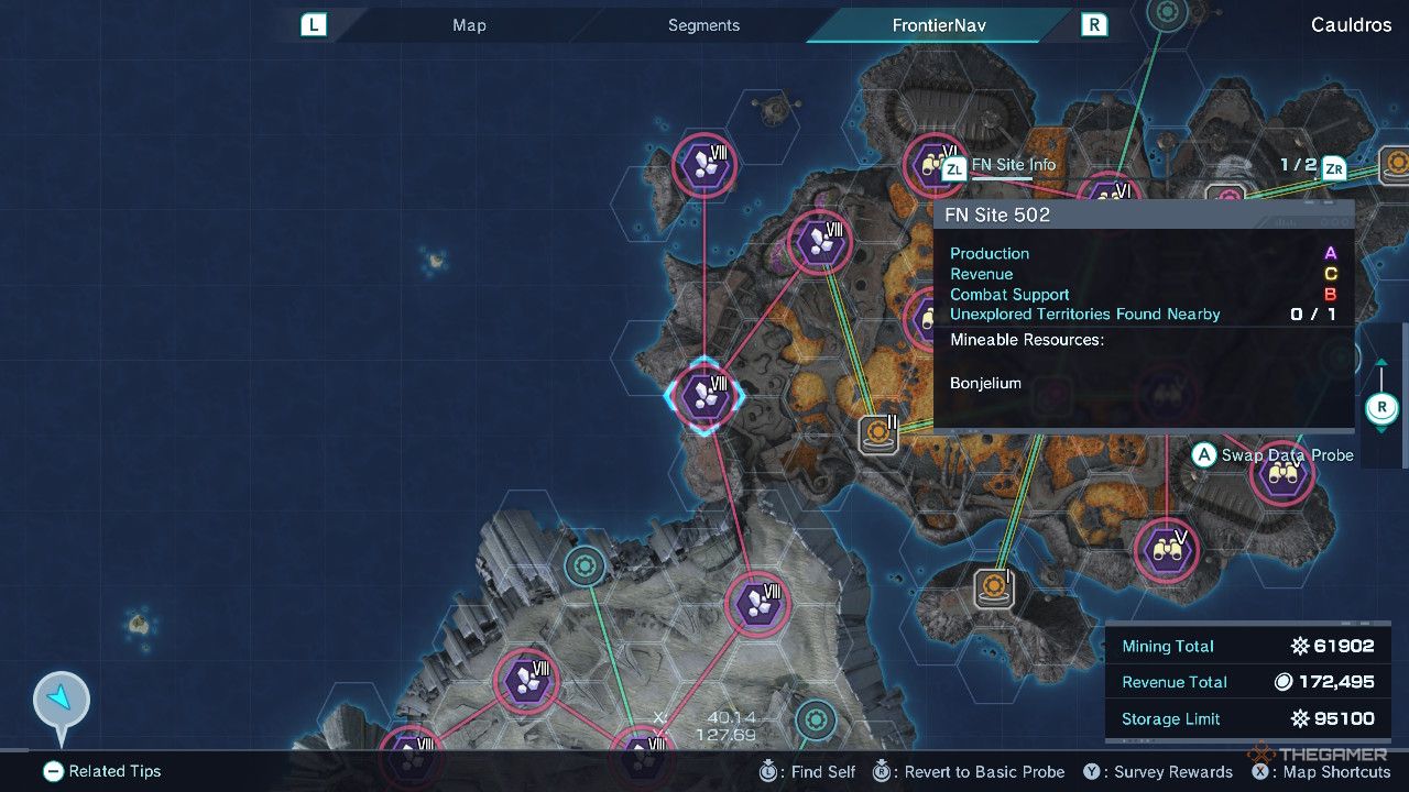 Bonjelium being mined from FN site 502 in Xenoblade Chronicles x definitive edition.