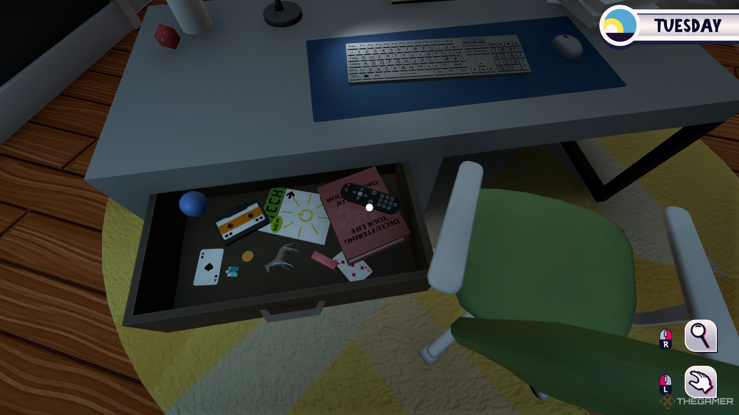 An open drawer on your desk in Date Everything.
