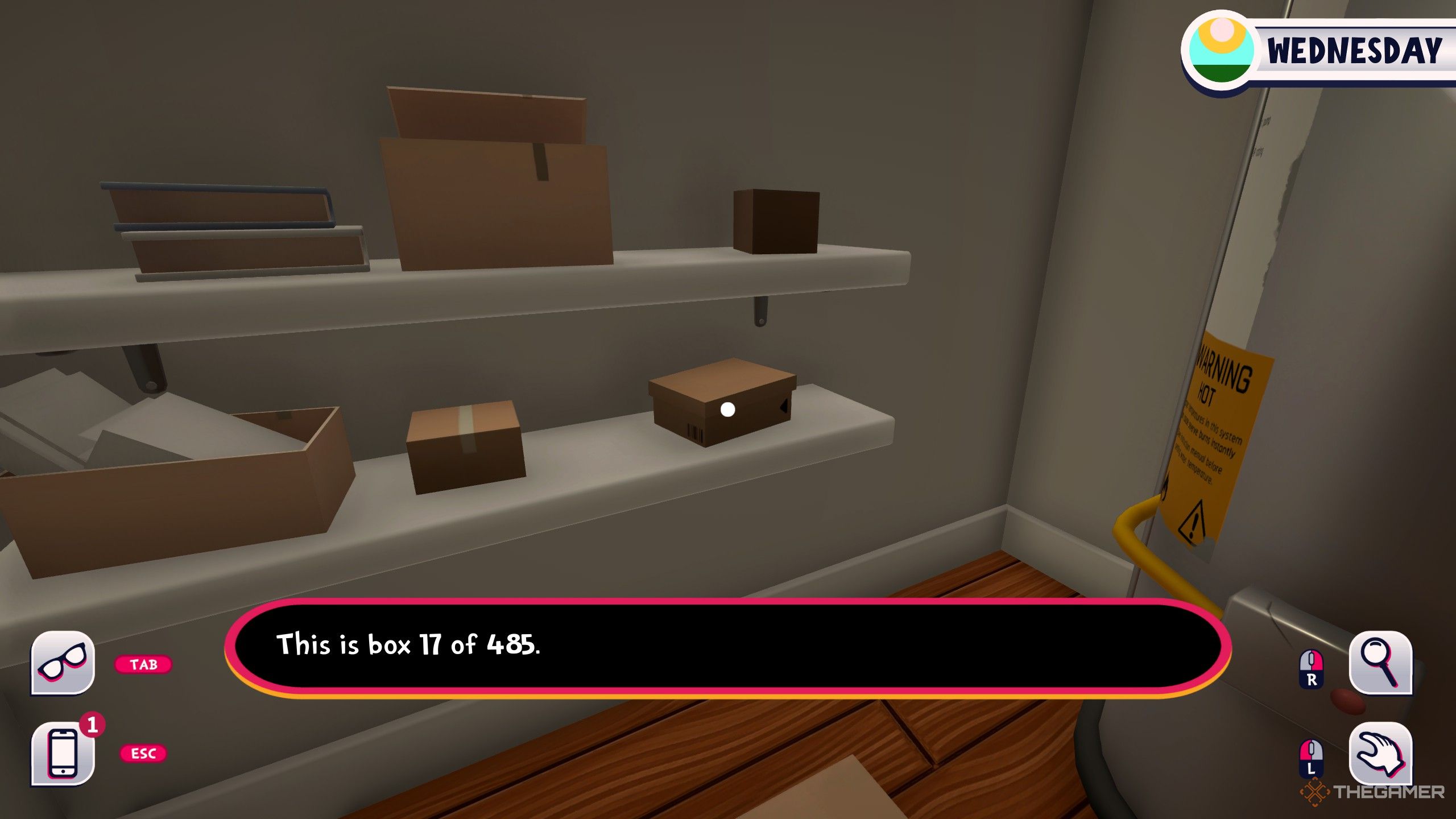 A box that reads this is box 17 of 485 in Date Everything.
